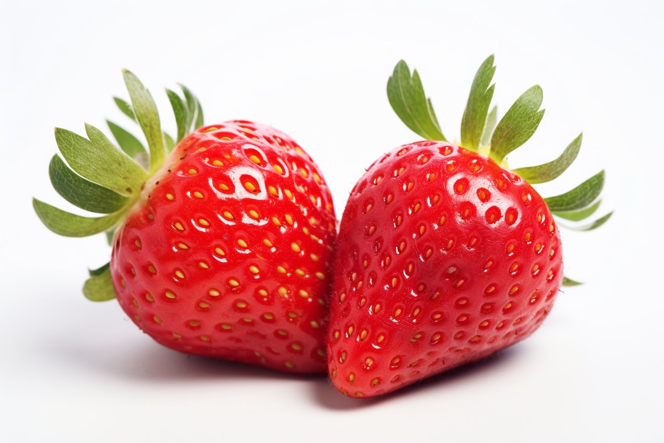 Fresh strawbrries isolated on white background