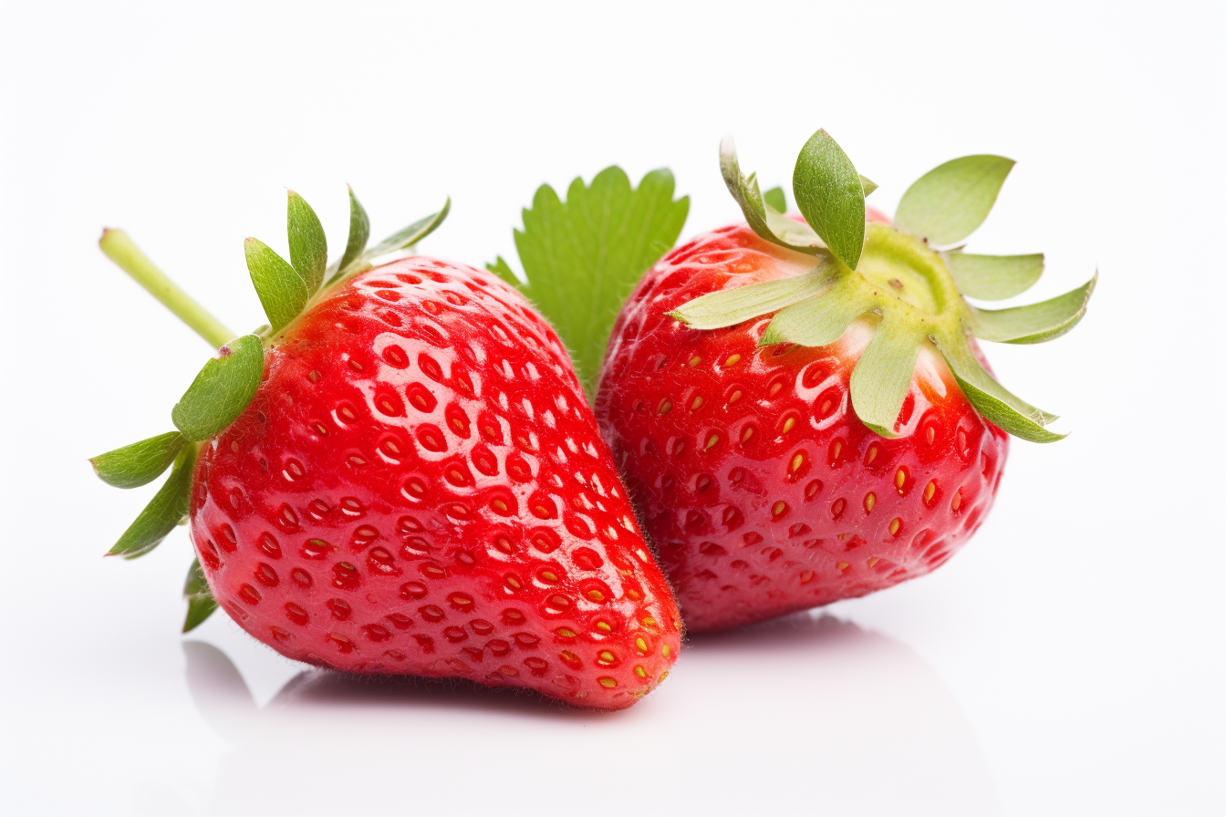 Fresh strawbrries isolated on white background