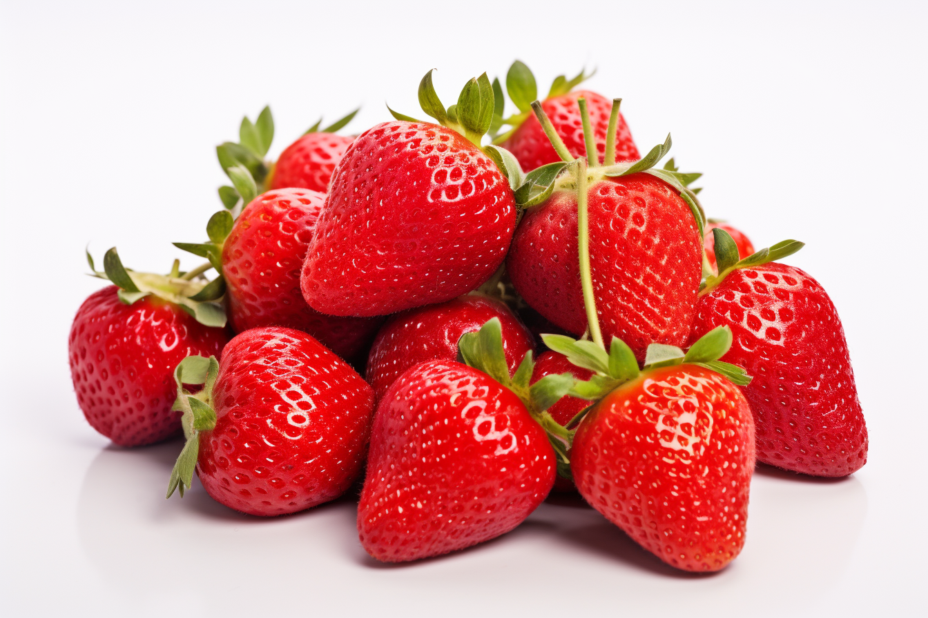 Fresh strawbrries isolated on white background