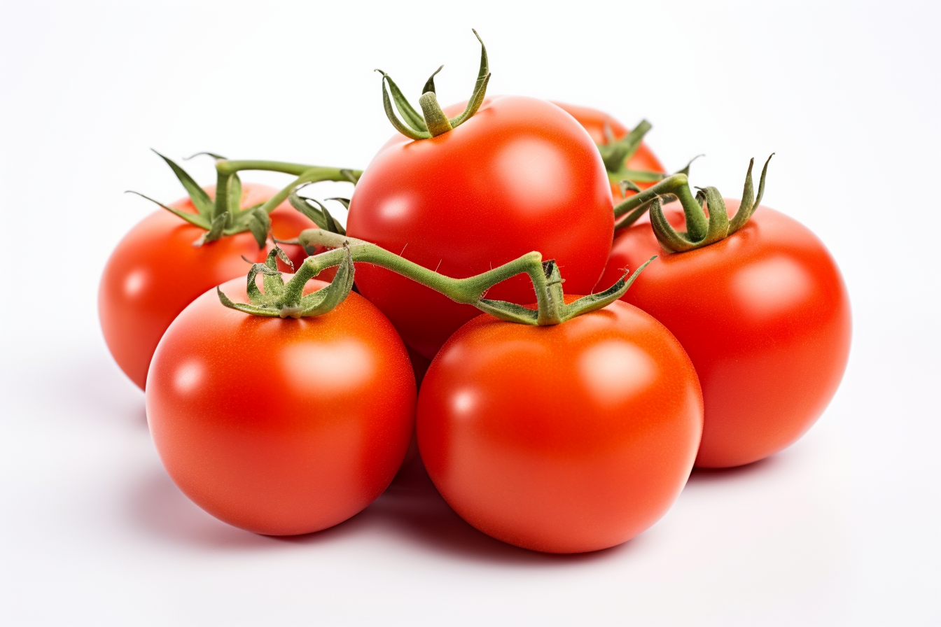 Fresh tomatoes isolated on white background