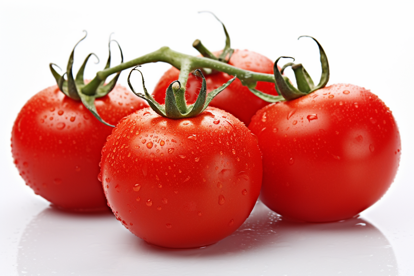 Fresh tomatoes isolated on white background