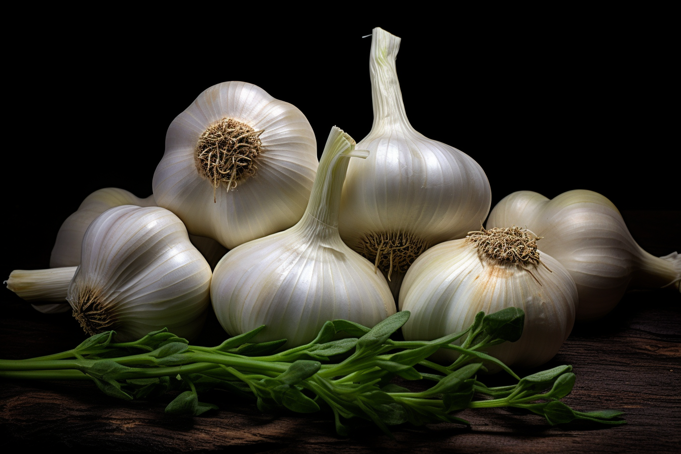 Garlic Isolated on dark background