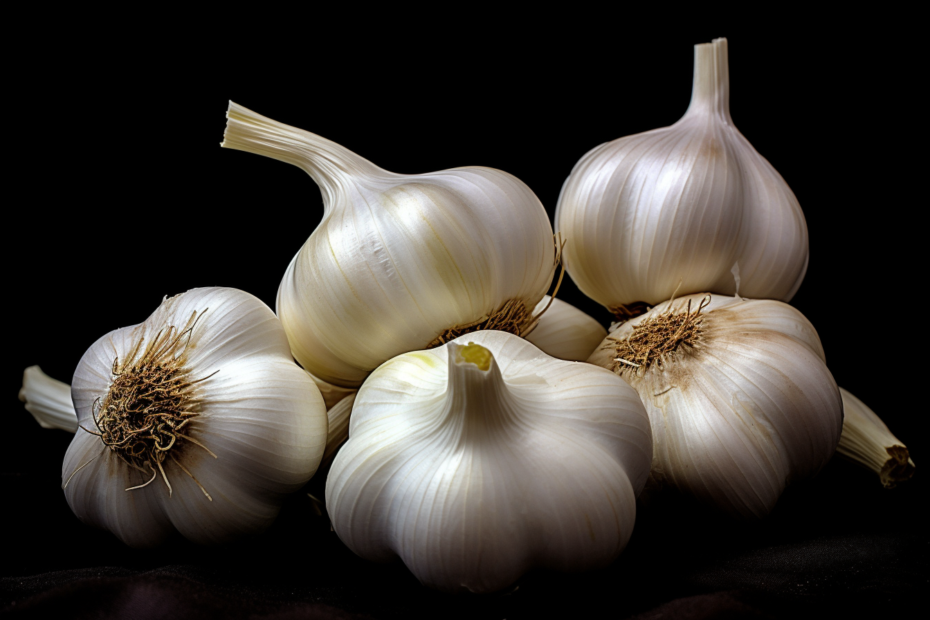 Garlic Isolated on dark background