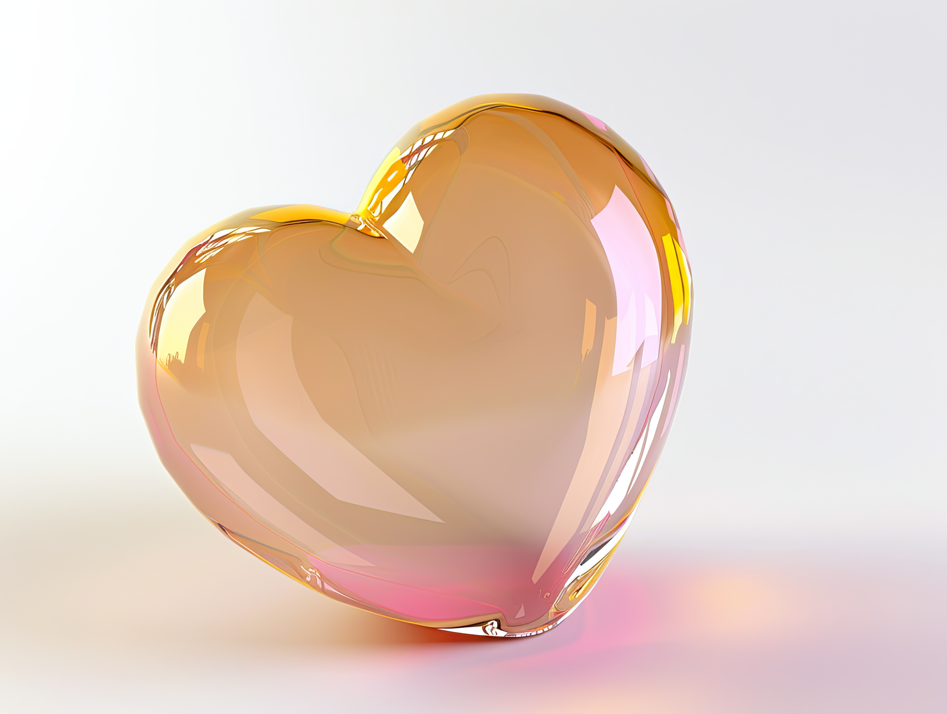 Glass heart, Love, wedding, marriage ceremony and Valentine's Day romantic celebration 3d concept