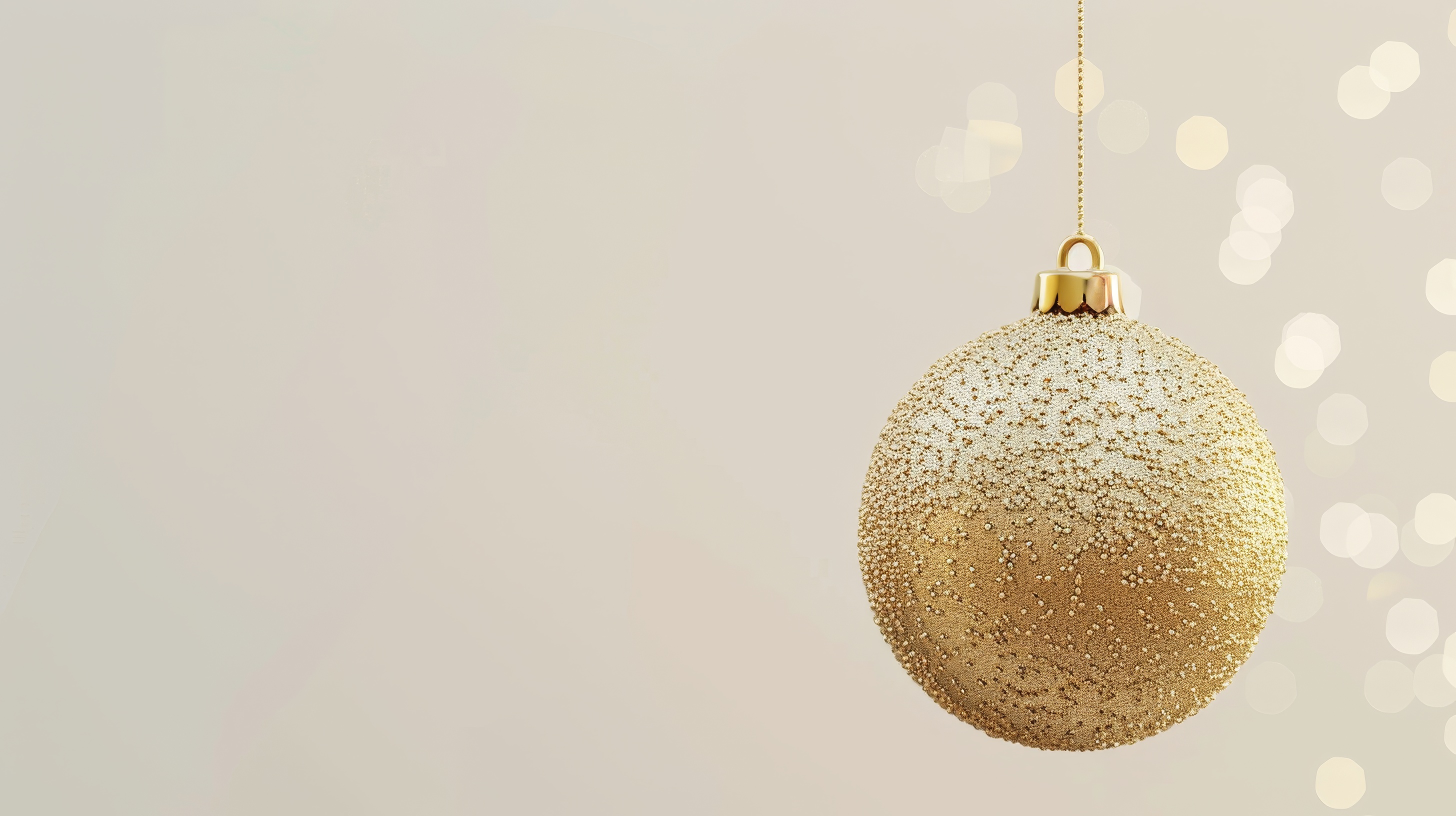 Gold Christmas ball isolated on white background