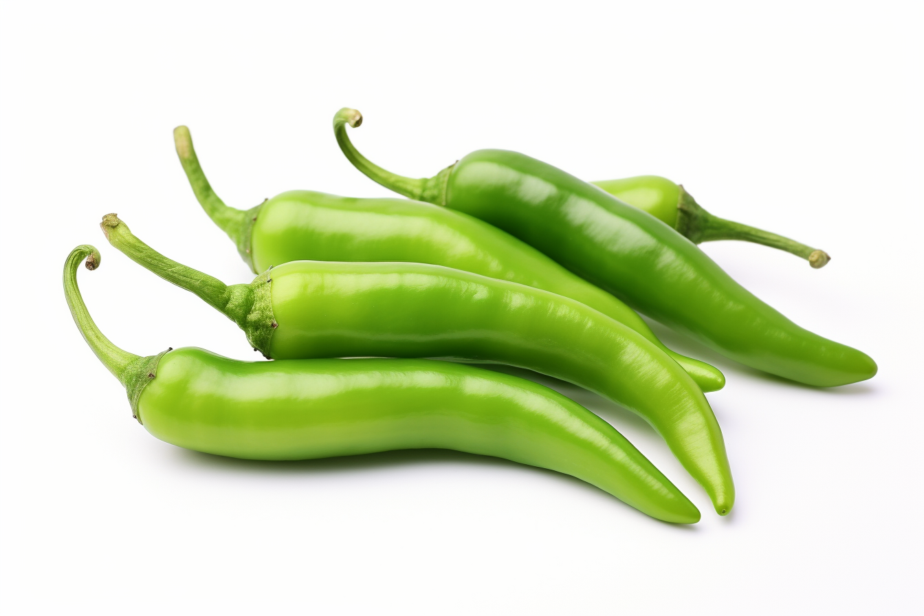 Green peppers isolated on white