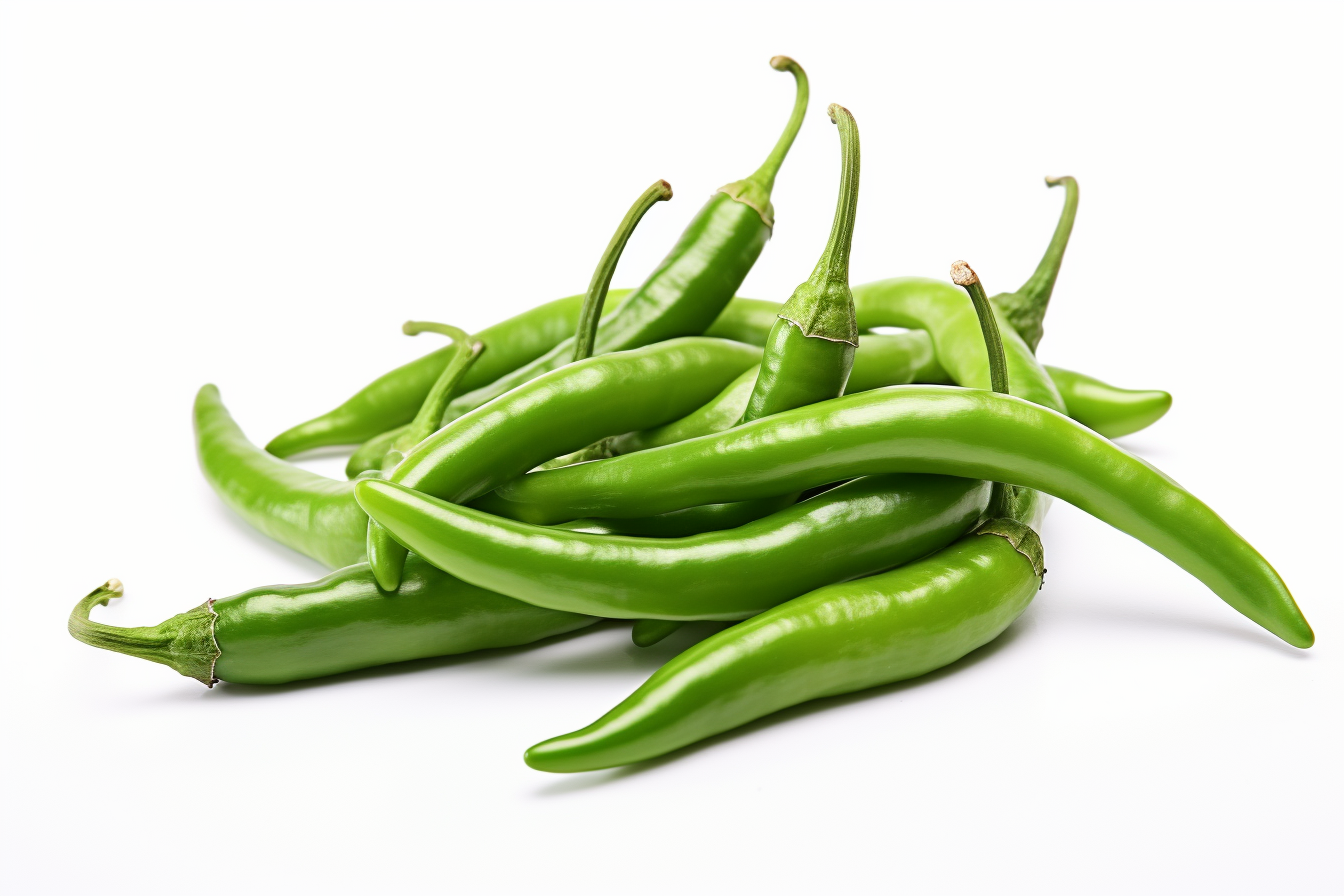 Green peppers isolated on white