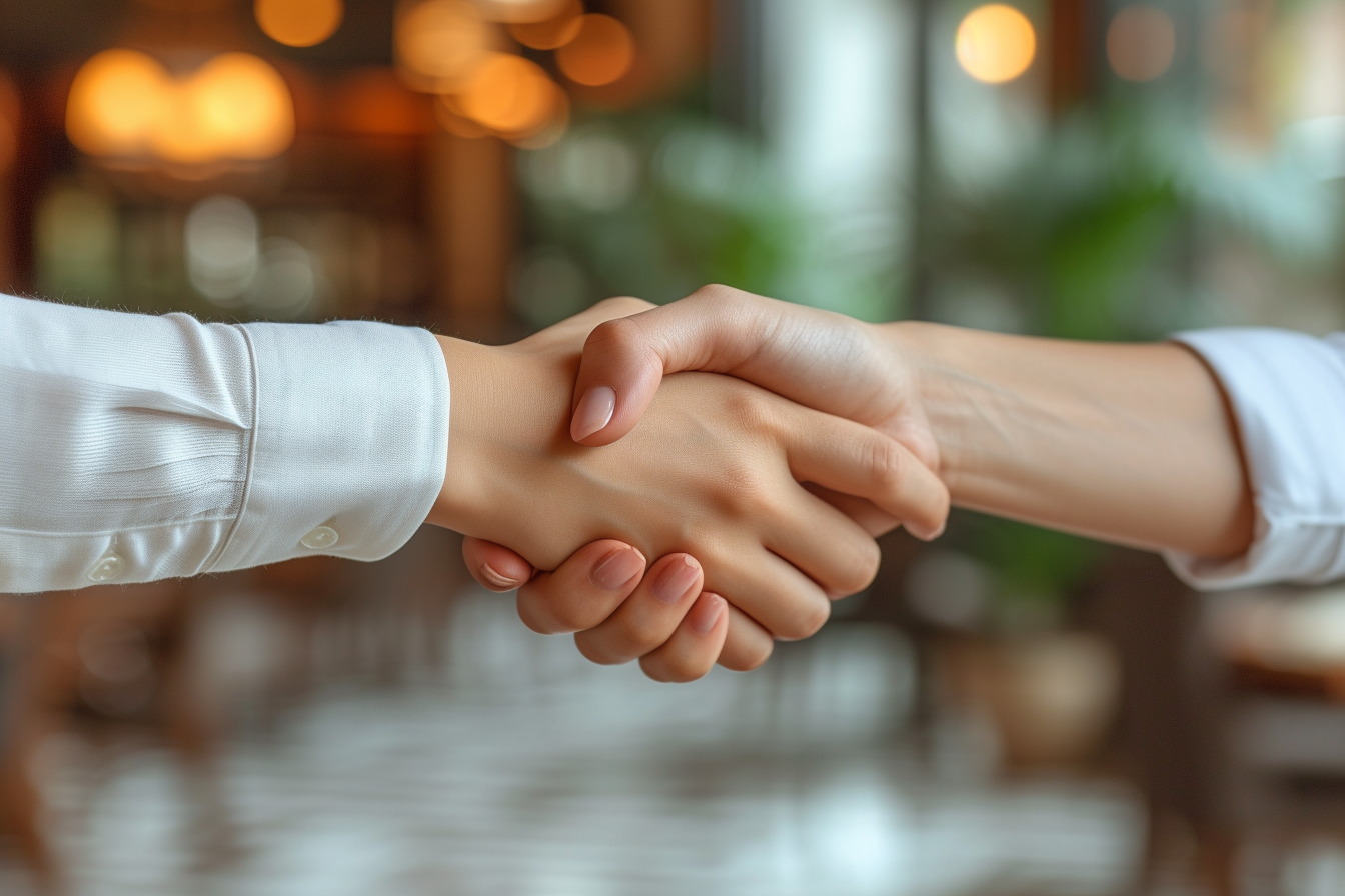Handshake, Business cooperation at a meeting of business people