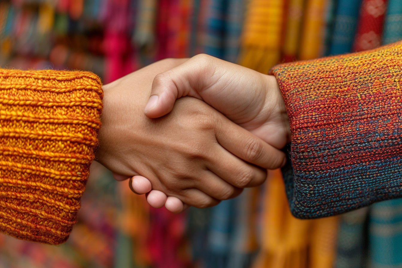 Handshake between seller and customer