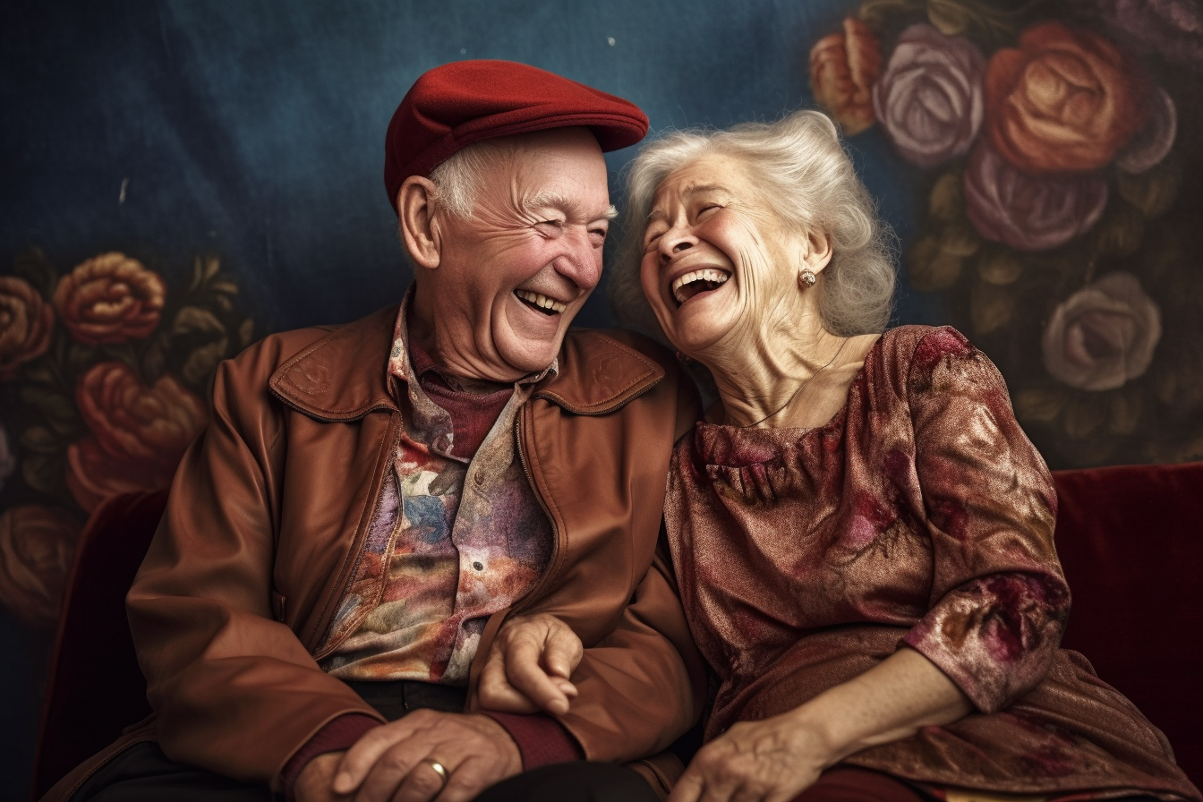 Happy senior couple spending time together - AI Generative