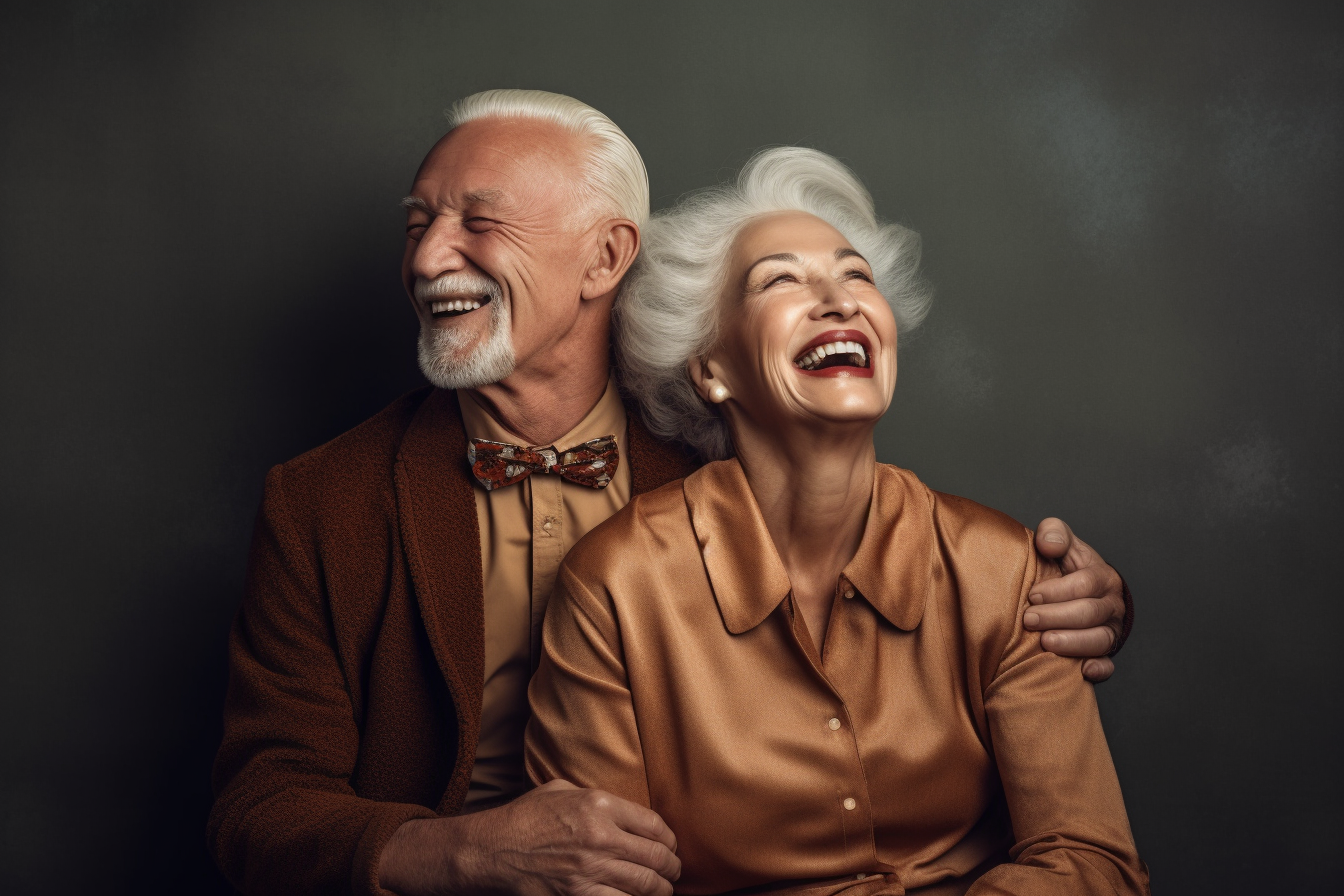 Happy senior couple spending time together - AI Generative