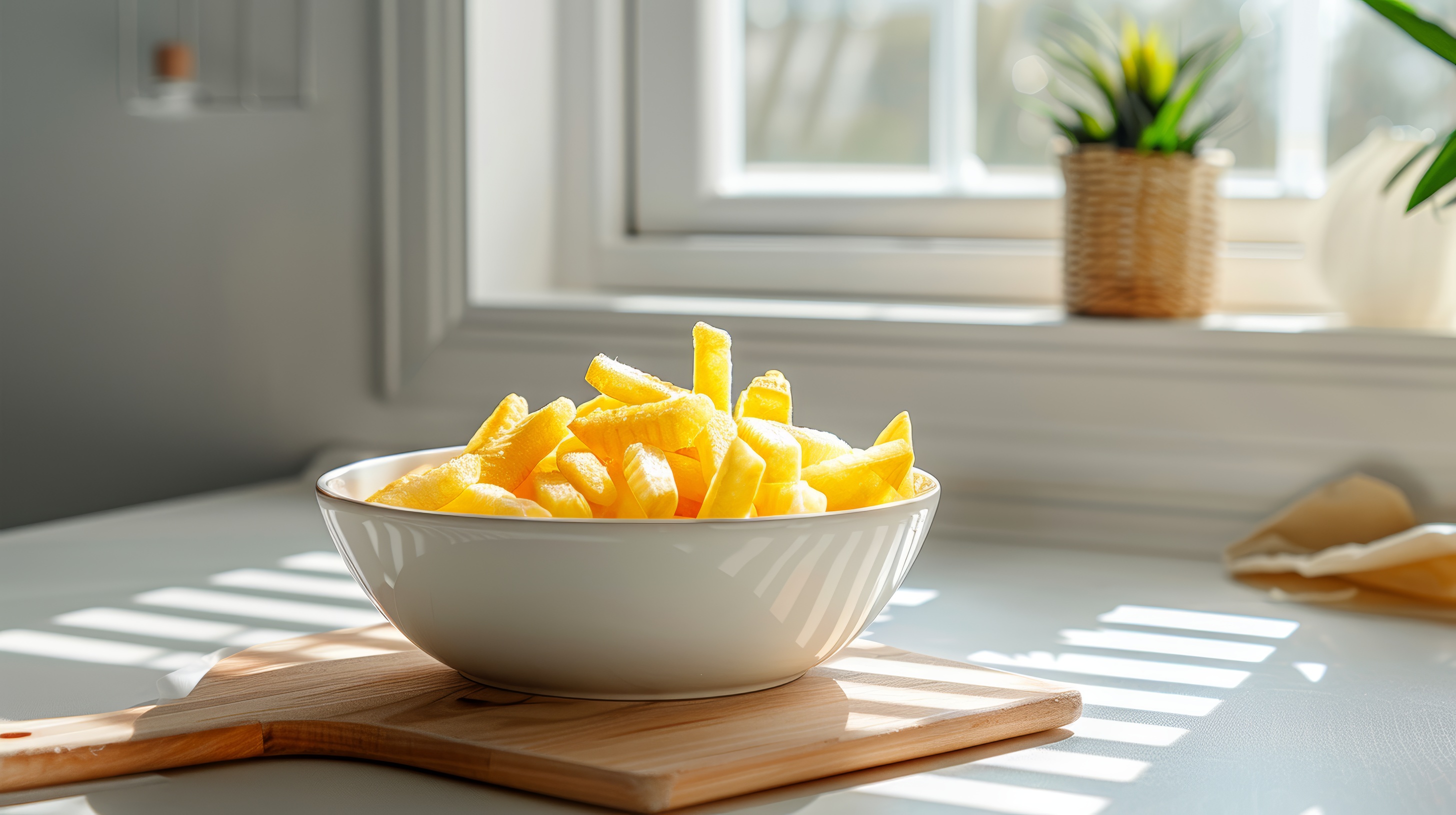 Homemade French fries in bowl