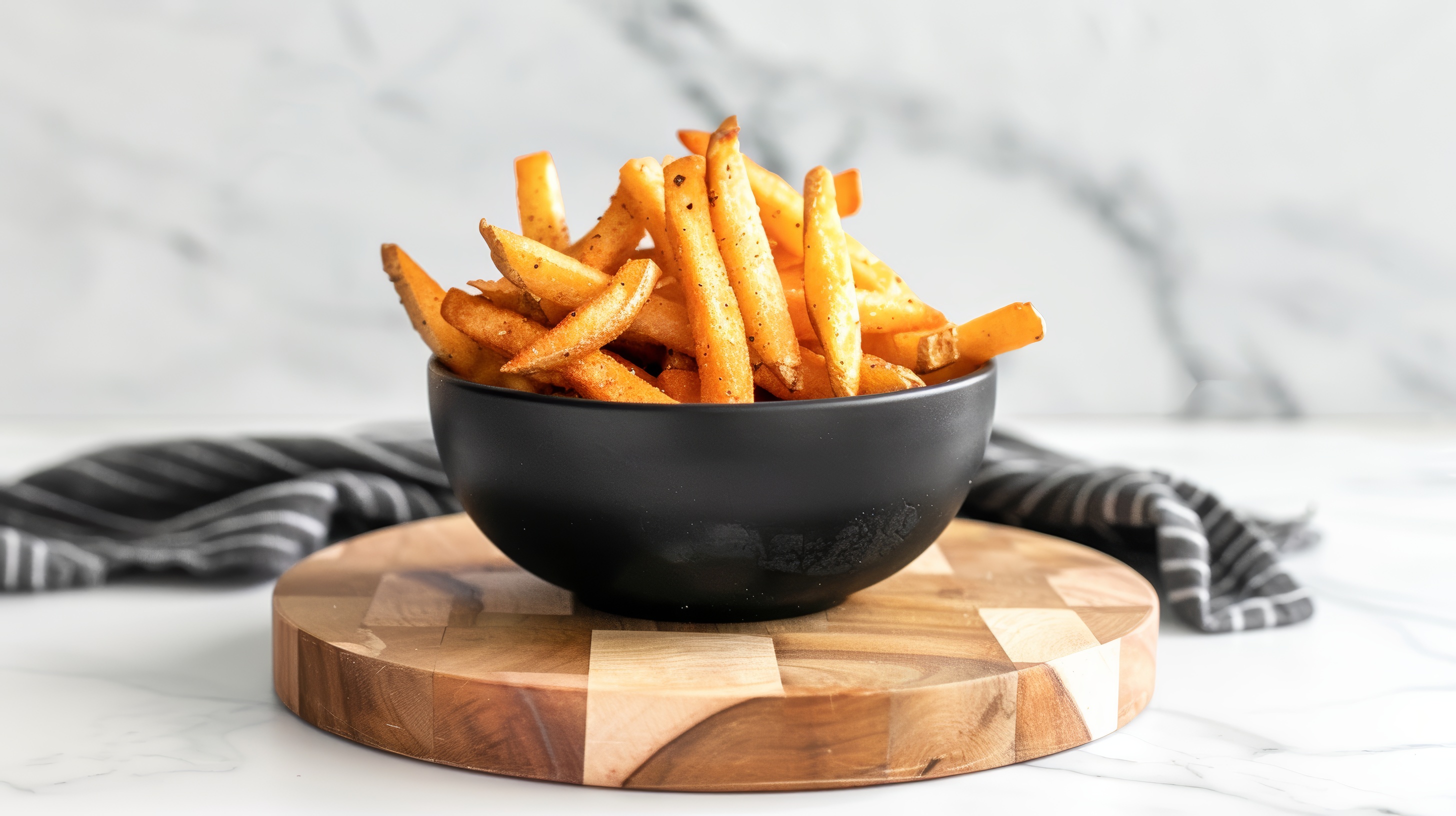 Homemade French fries in bowl