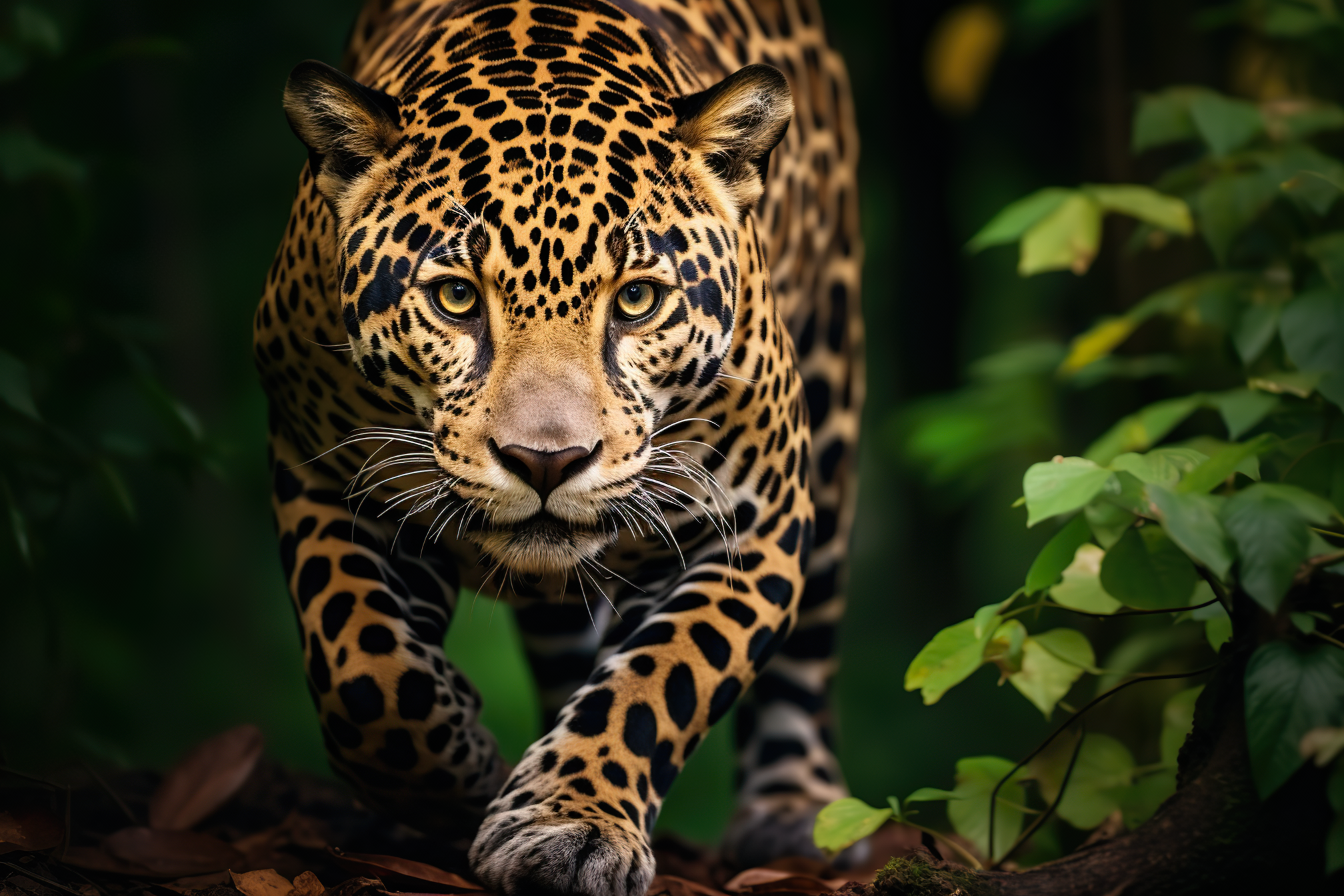 Jaguar roaming in its natural habitat