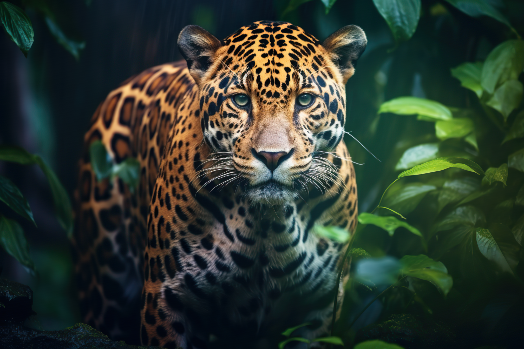 Jaguar roaming in its natural habitat
