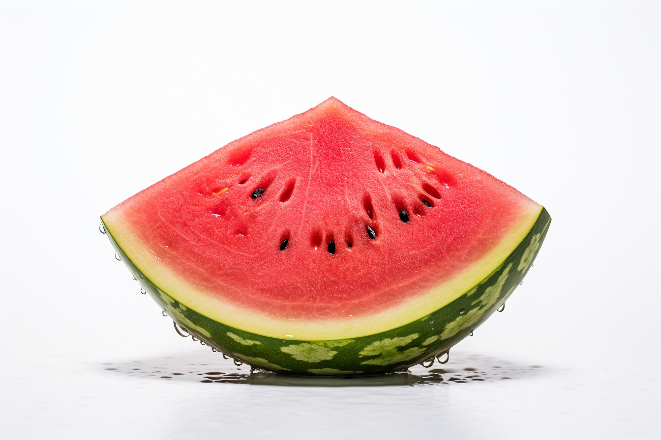 Juicy watermelon slices isolated on white background