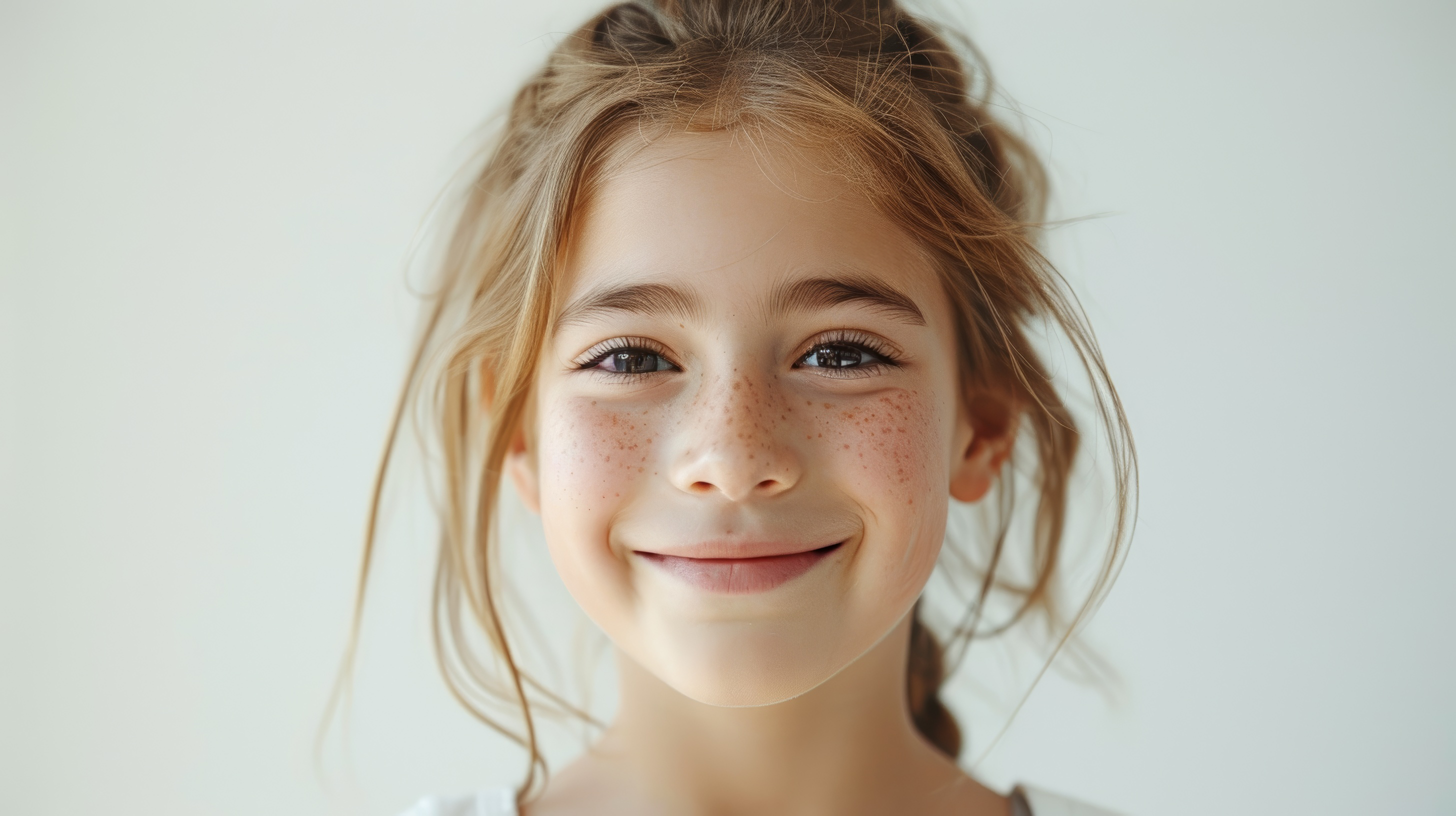 Little pretty girl smiling infront of the camera, Generative AI