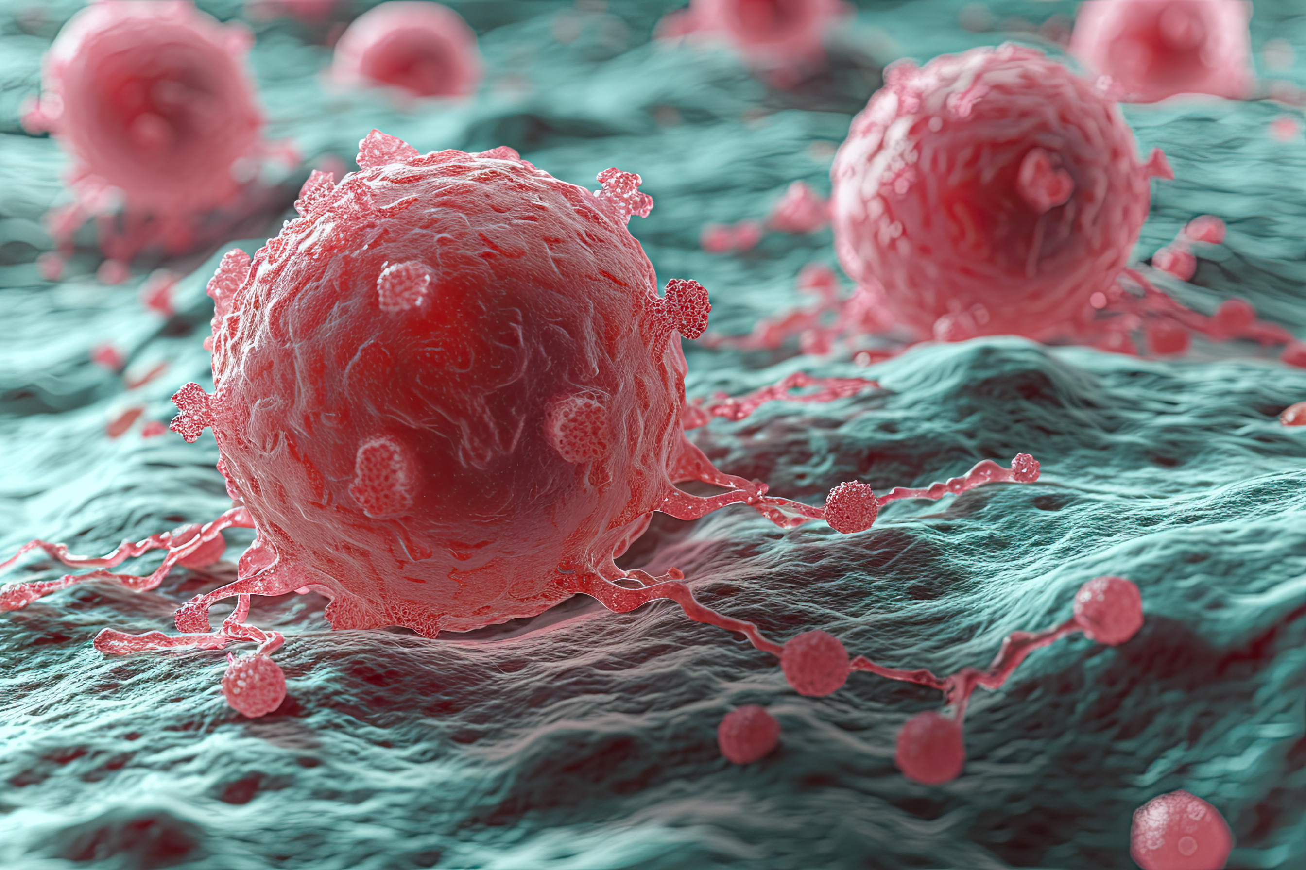 Macro image cancer cells, 3d