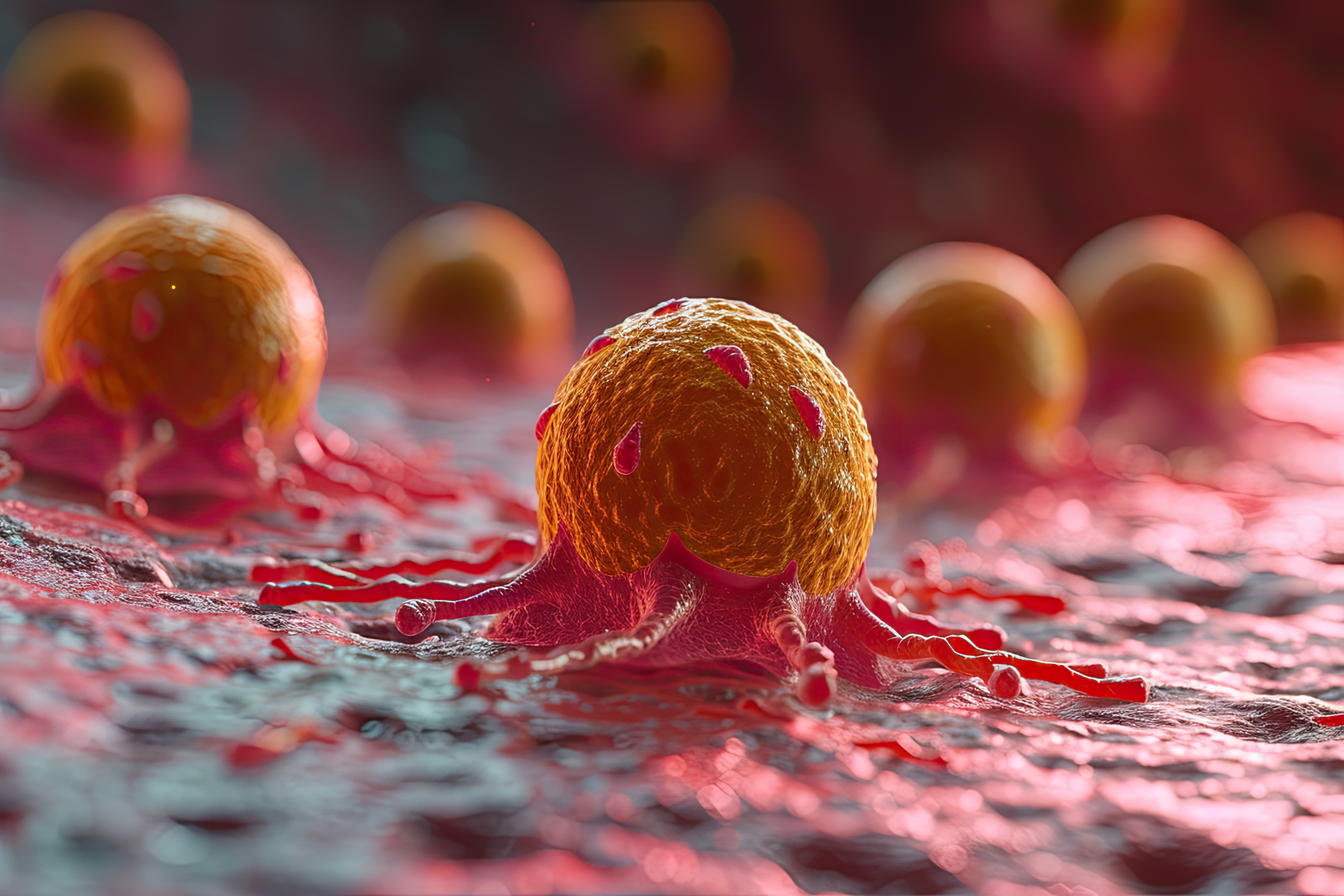 Macro image cancer cells, 3d