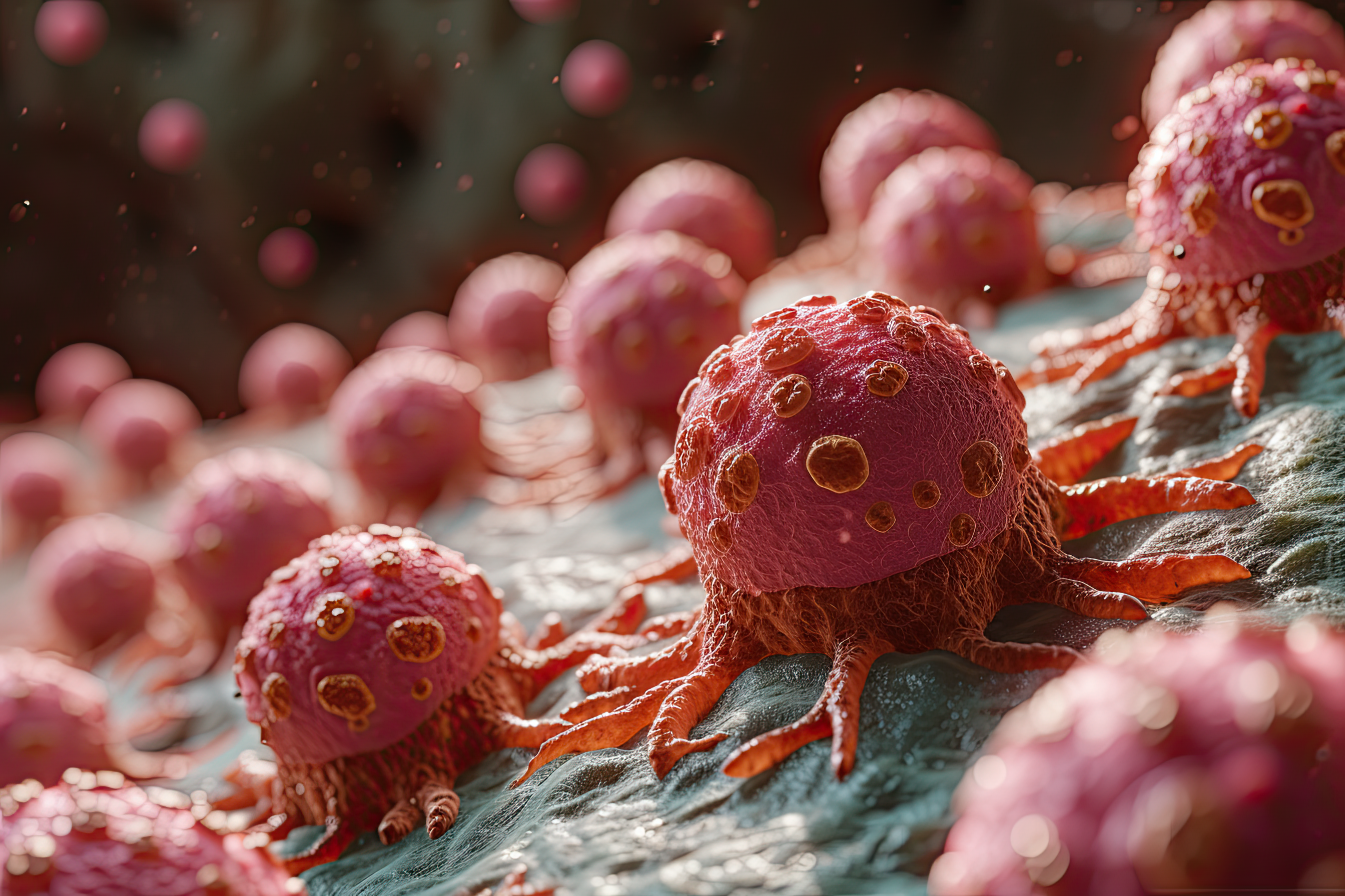 Macro image cancer cells, 3d