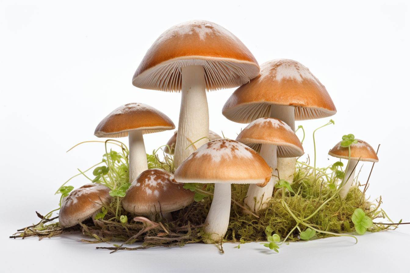 Mushrooms isolated on white background