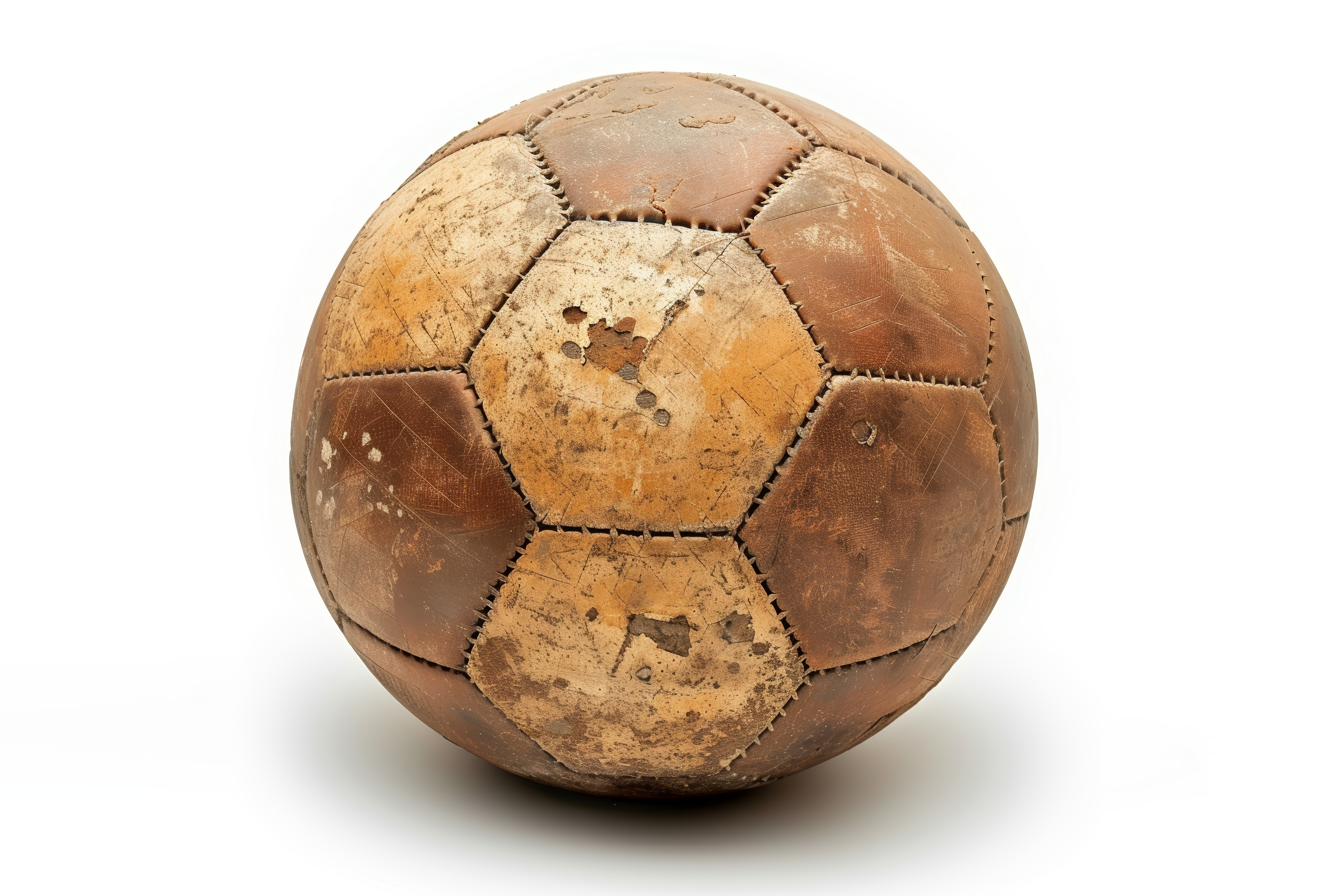 Old ball isolated on a white background