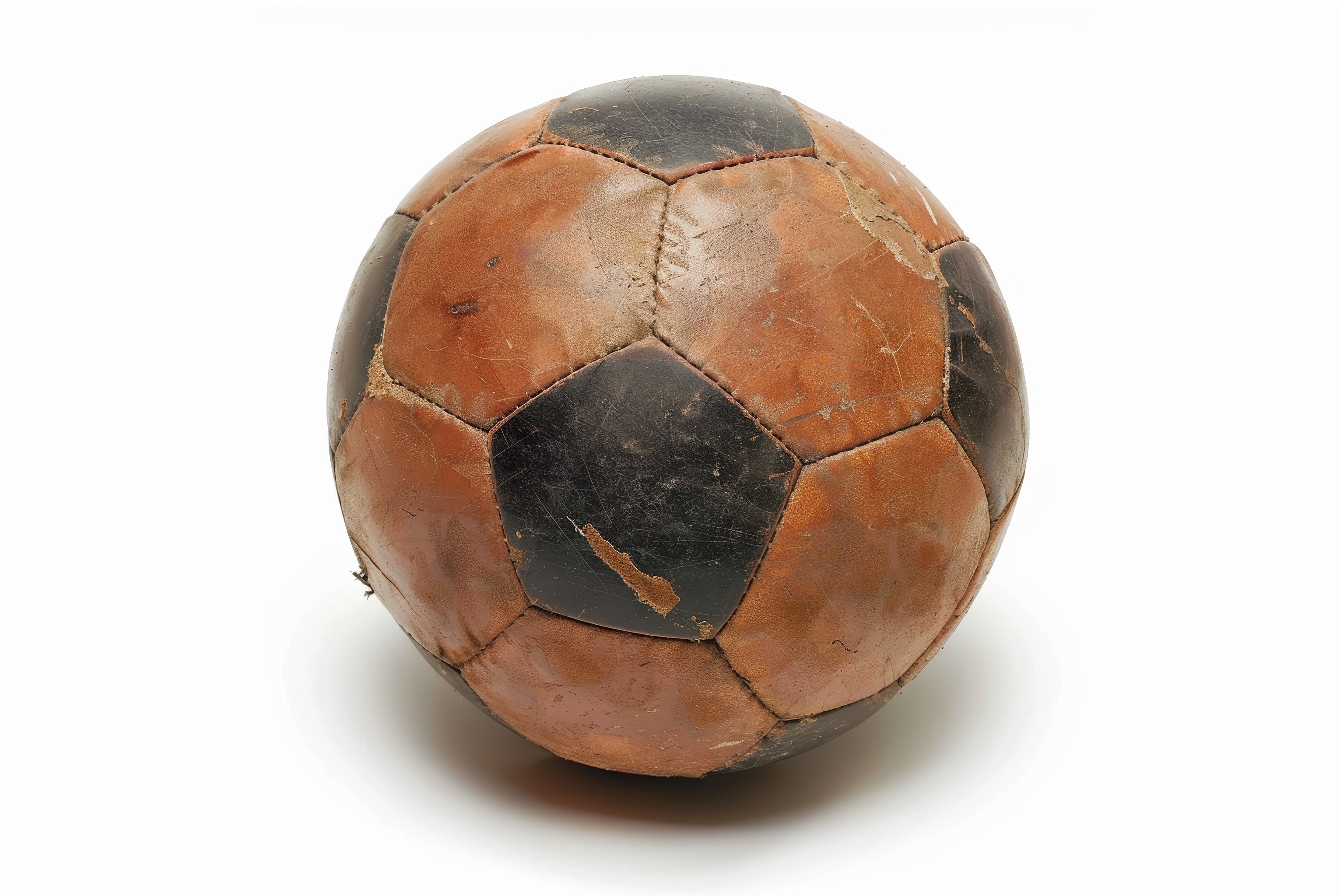 Old ball isolated on a white background