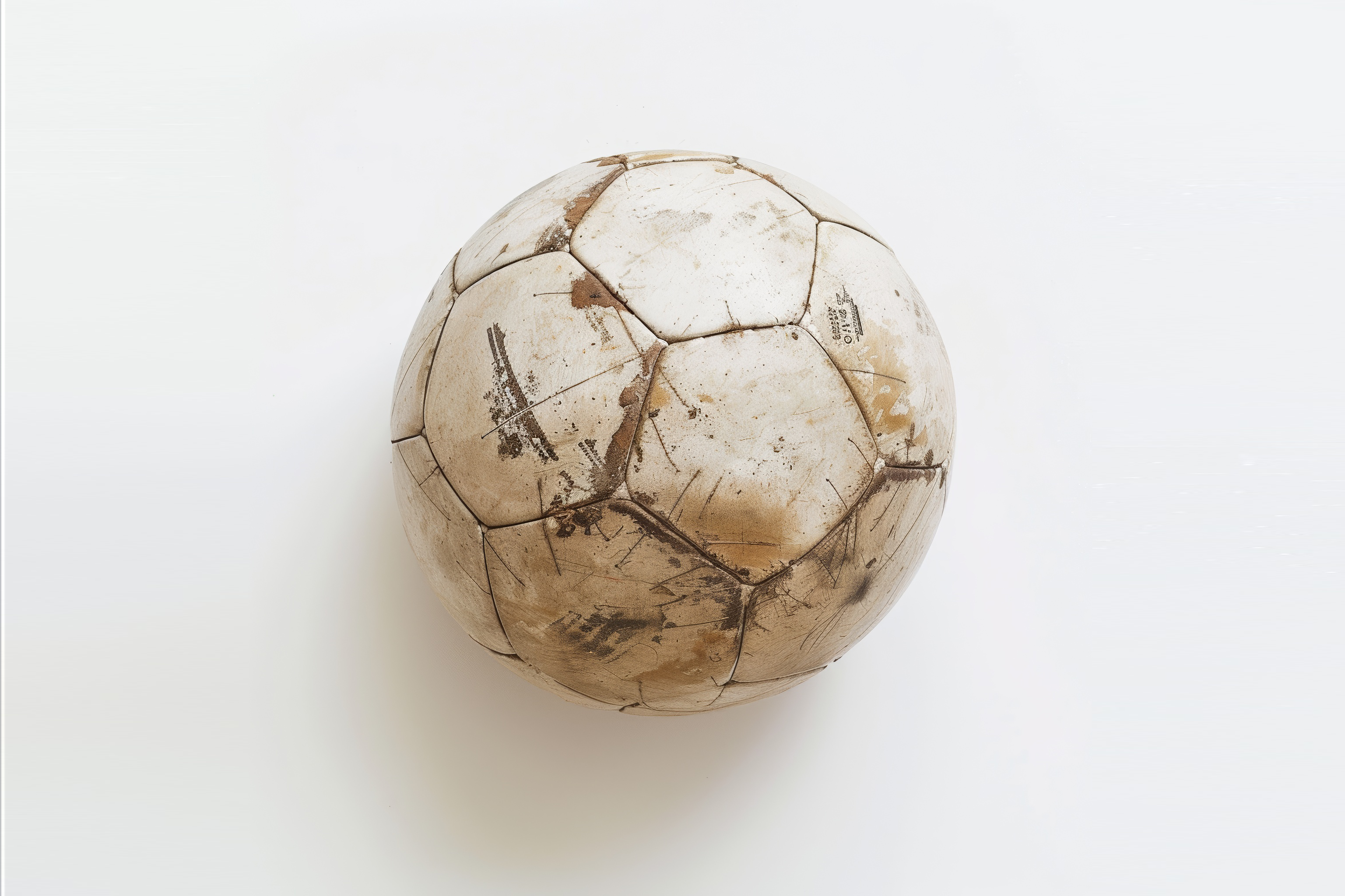 Old ball isolated on a white background