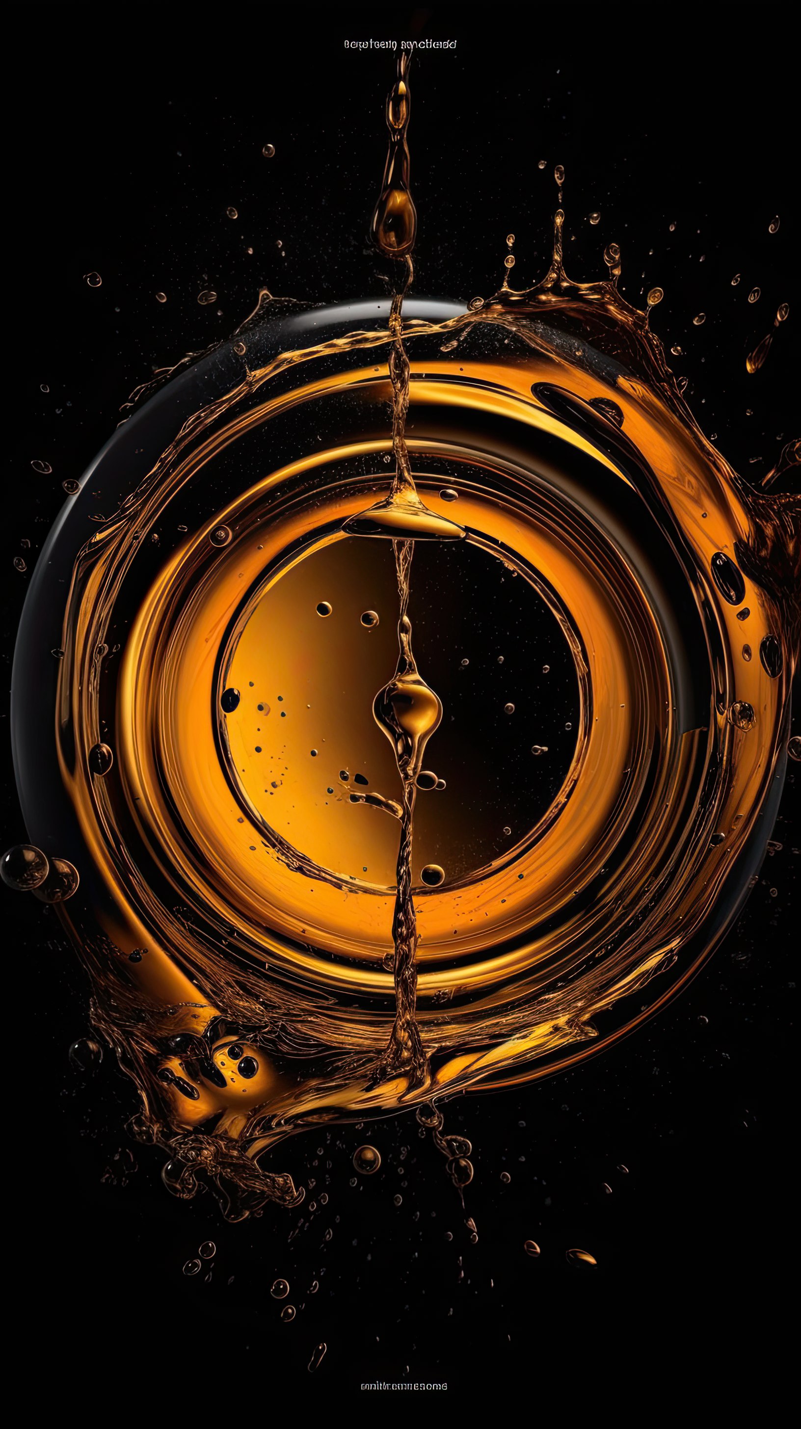 Orange liquid swirling on dark background