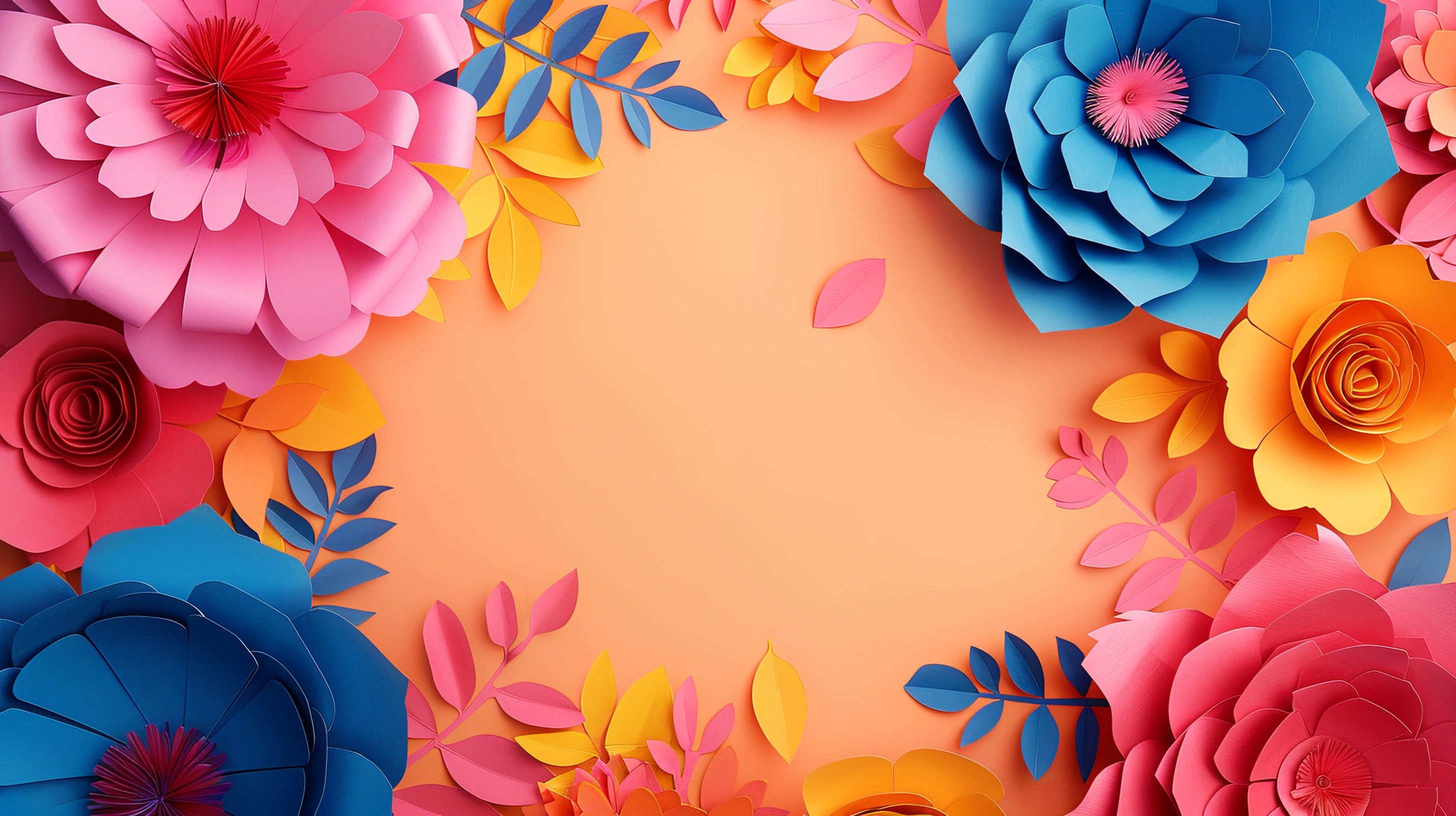 Paper craft flower background