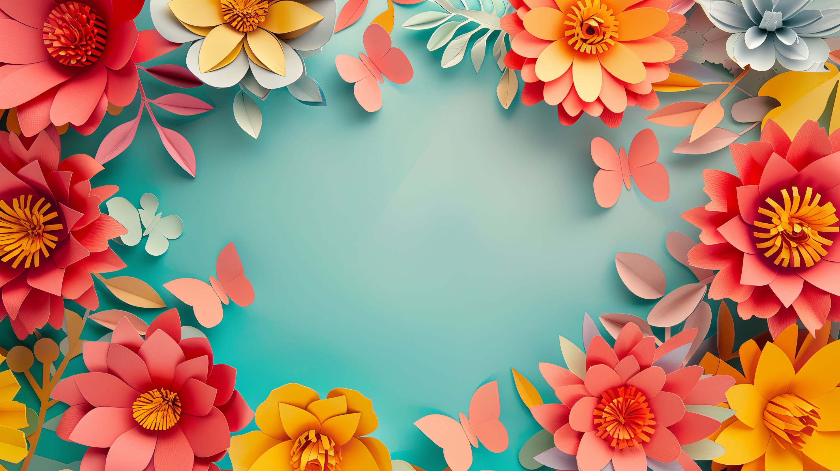 Paper craft flower background