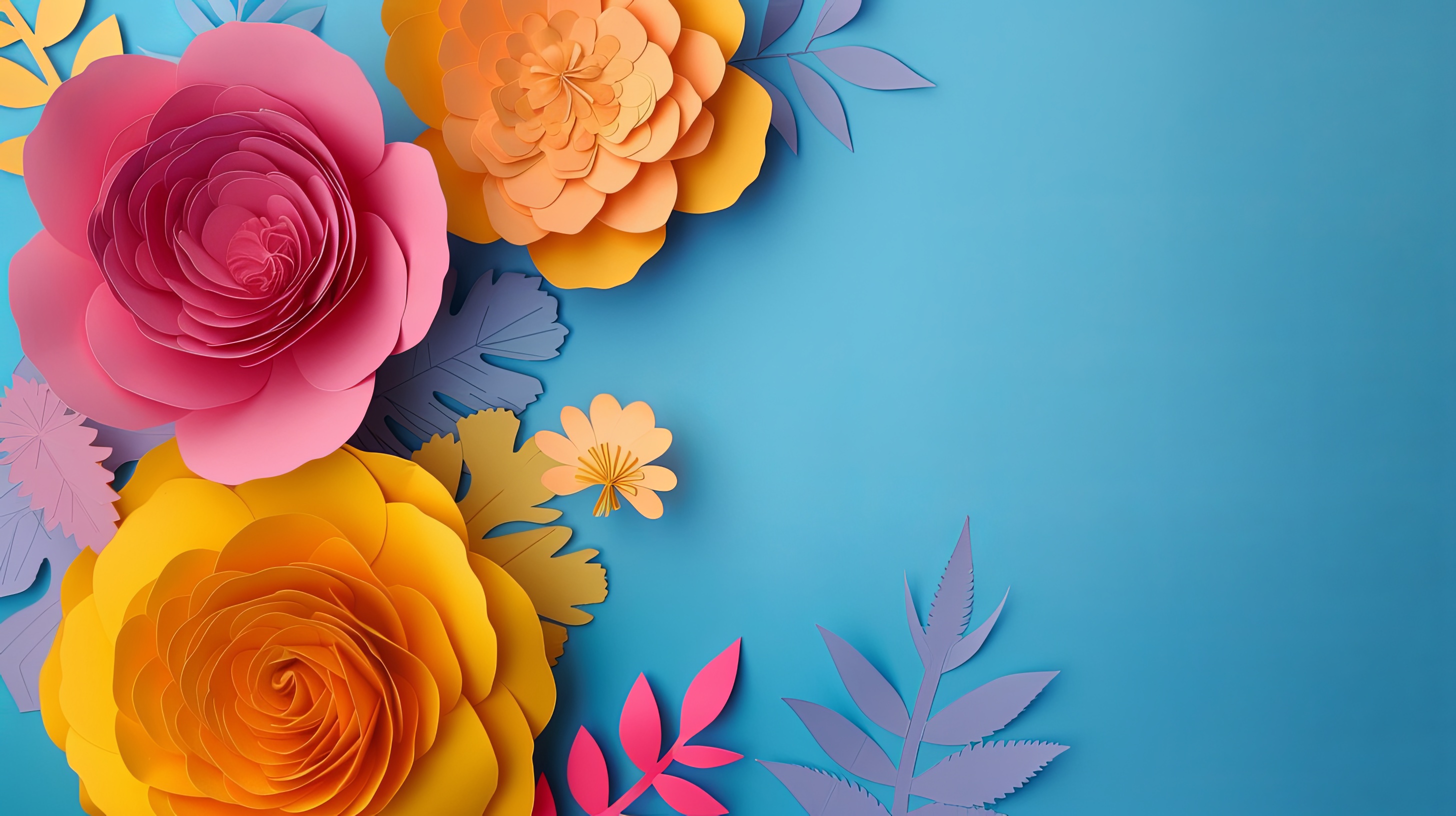 Paper craft flower background