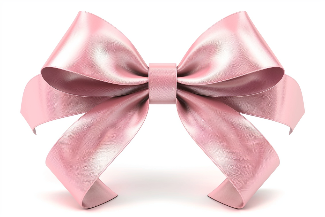 Pink Ribbon Bow isolated on White Background