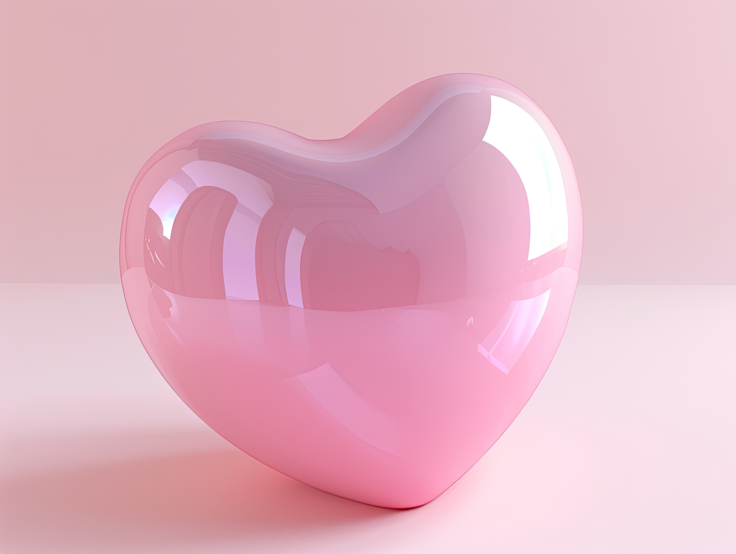 Pink heart, Love, wedding, marriage ceremony and Valentine's Day romantic celebration 3d concept