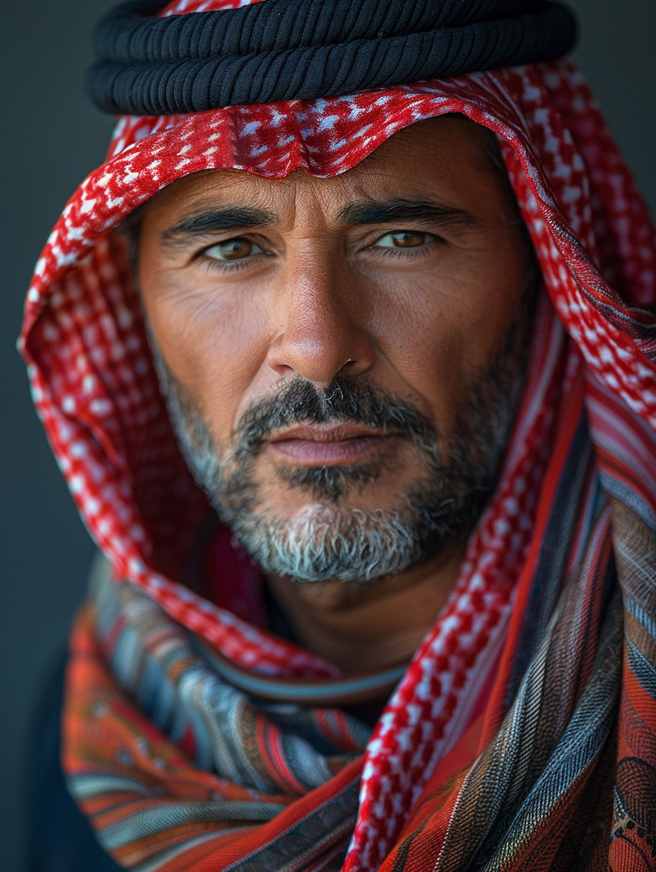 Portrait of an adult arab man, ai generative