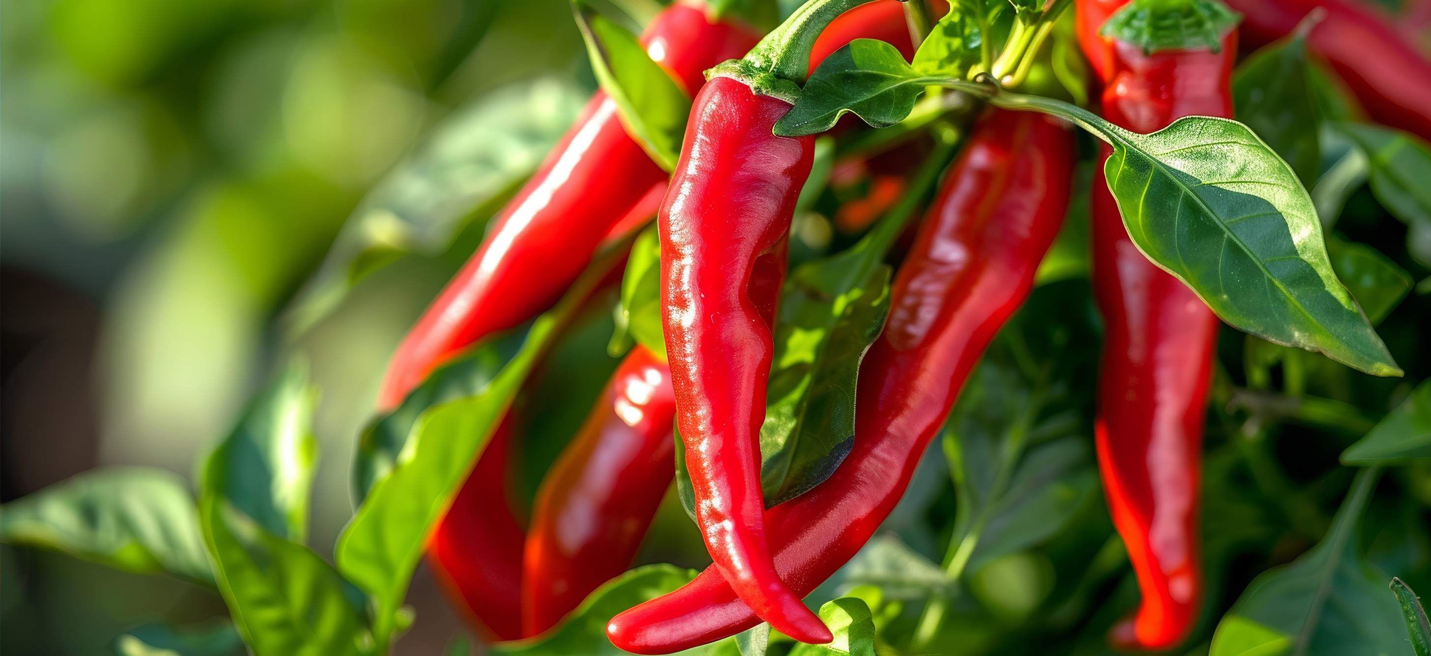 Red Chili Peppers on the Plant