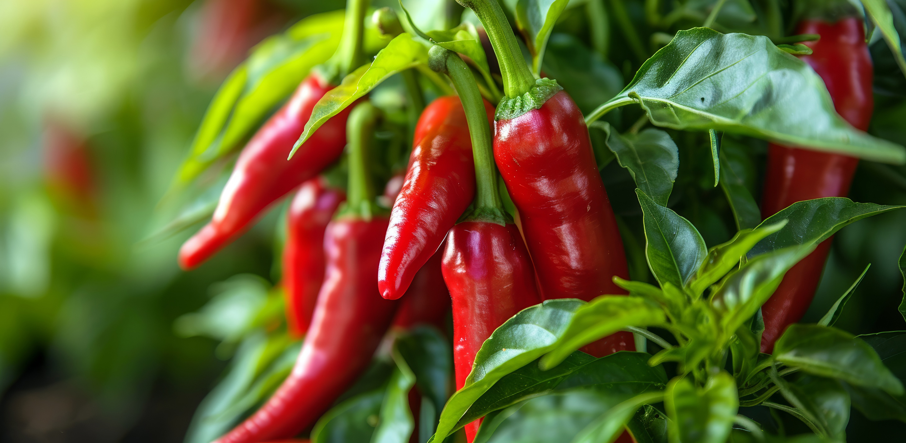 Red Chili Peppers on the Plant