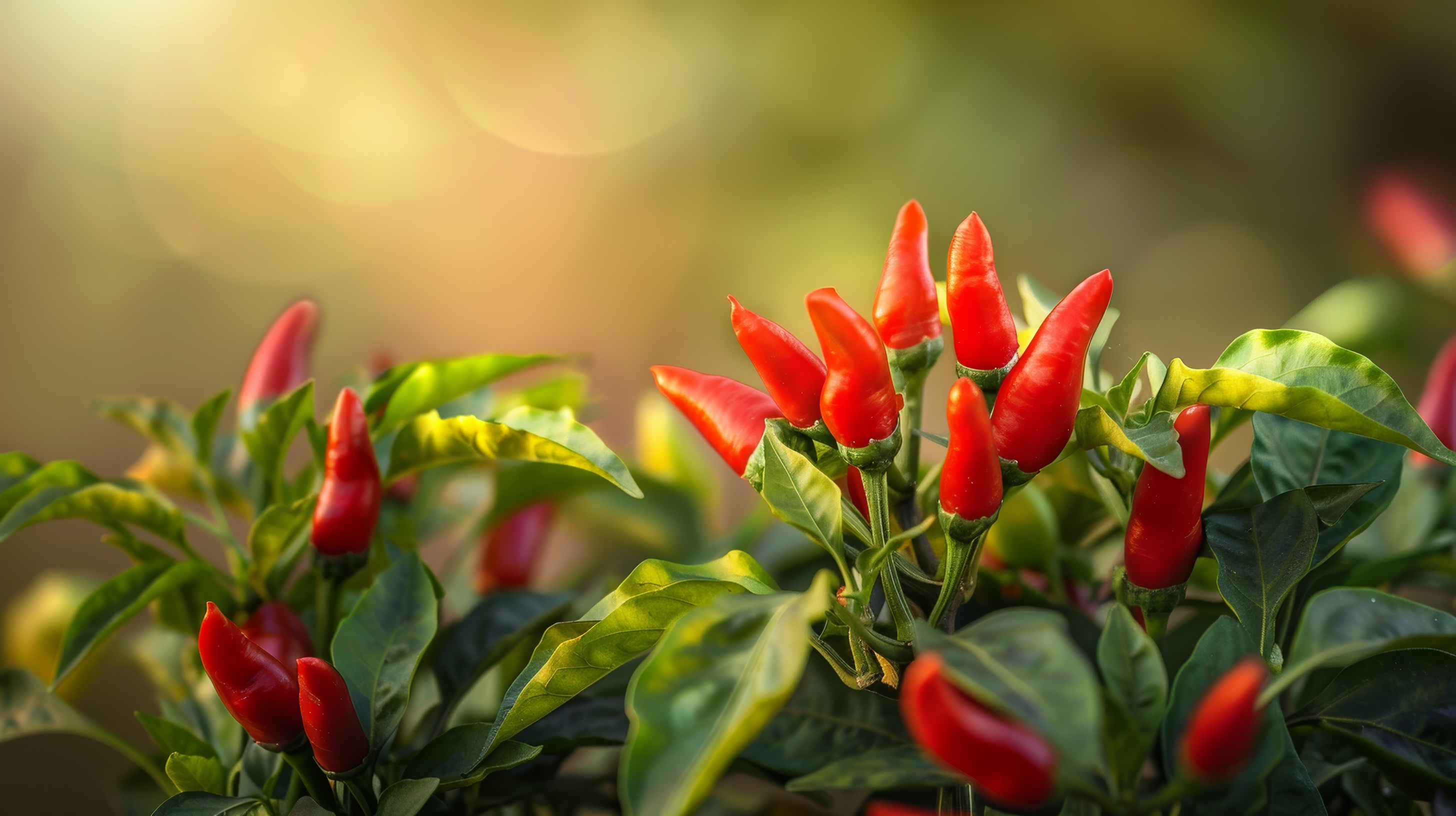 Red Chili Peppers on the Plant