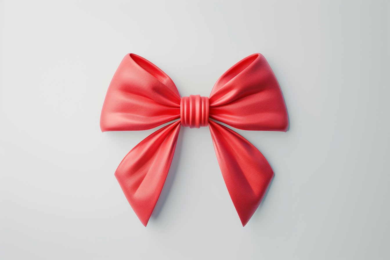 Red Ribbon Bow isolated on White Background