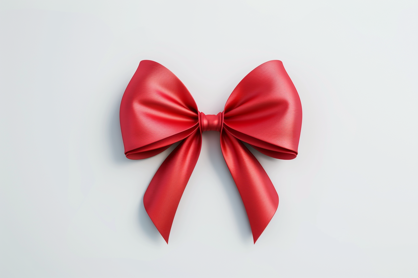 Red Ribbon Bow isolated on White Background