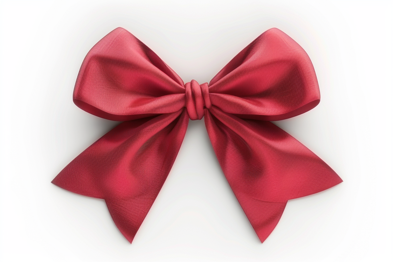 Red Ribbon Bow isolated on White Background