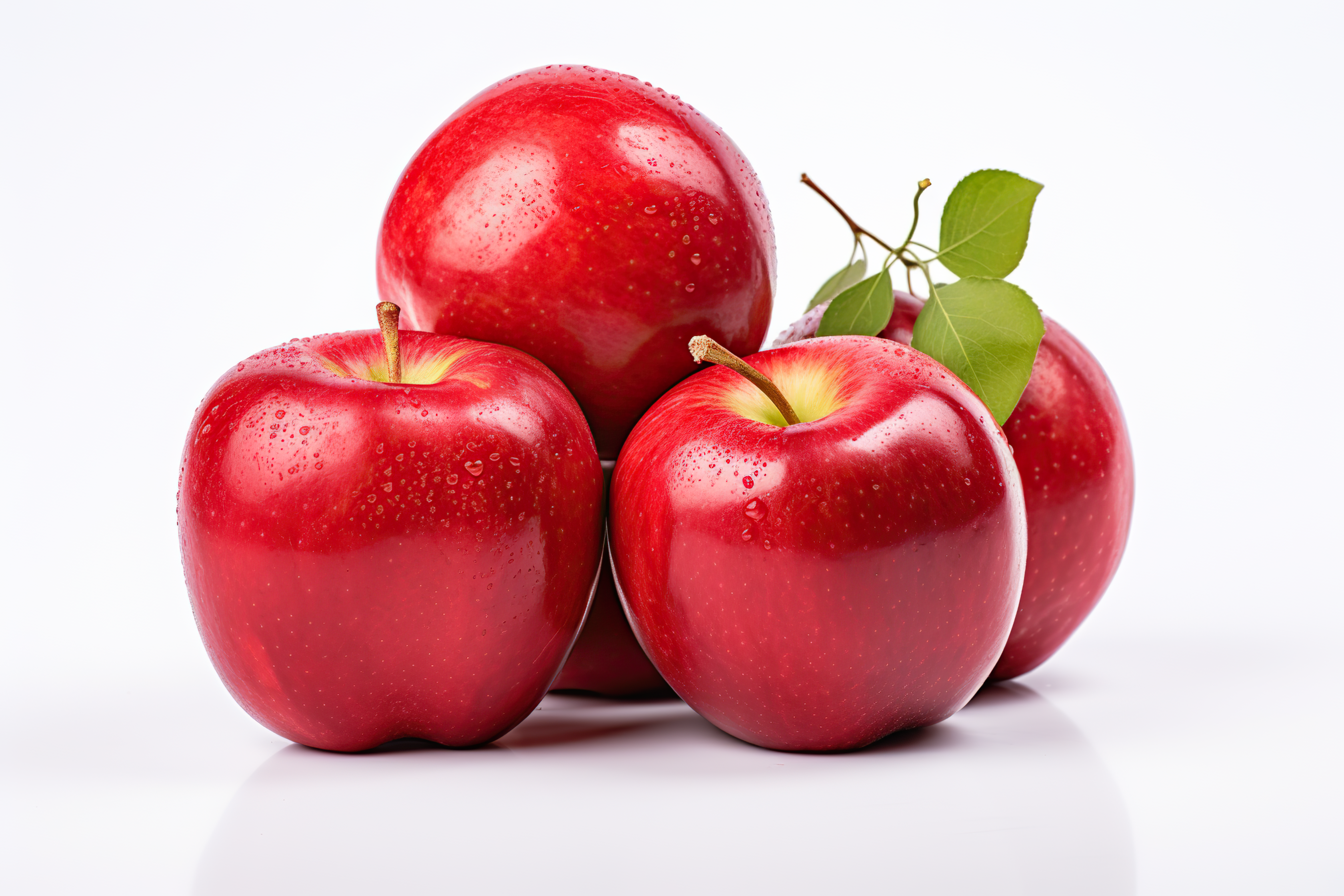 Red apples isolated on a white background