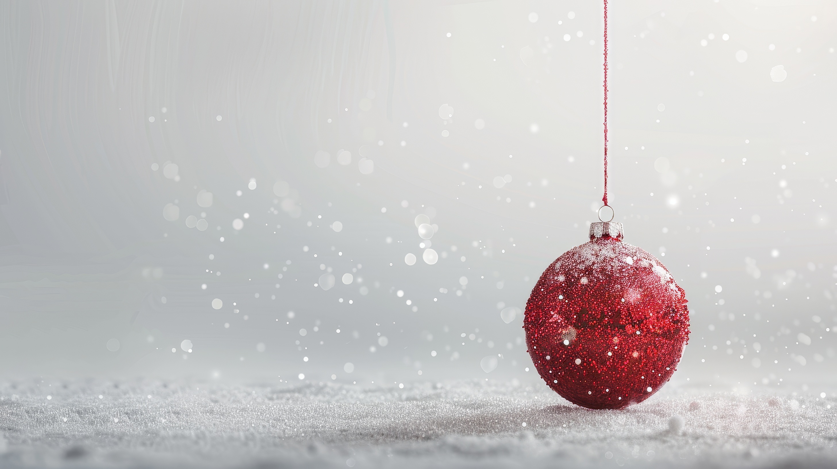 Red ball. Christmas decoration on white background