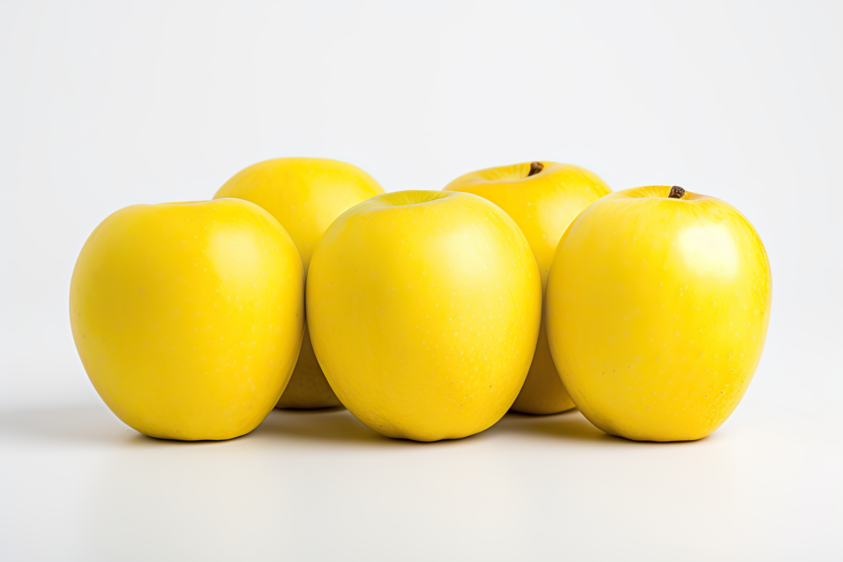 Ripe yellow apple isolated on white background