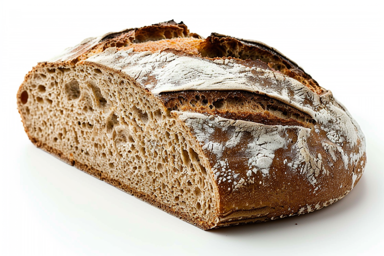Slice of fresh bread isolated on white Background