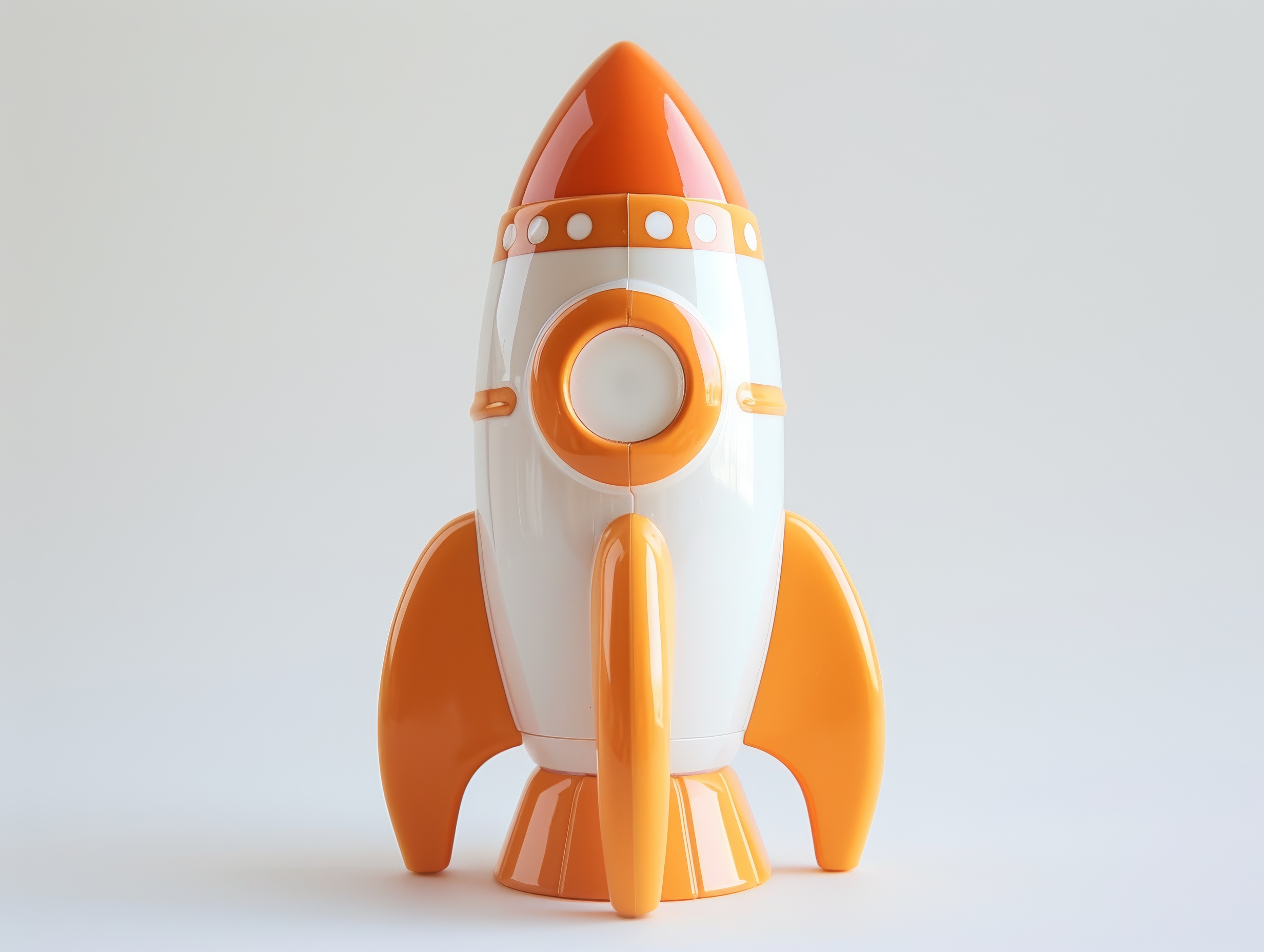 Toy rocket space ship, isolated on white