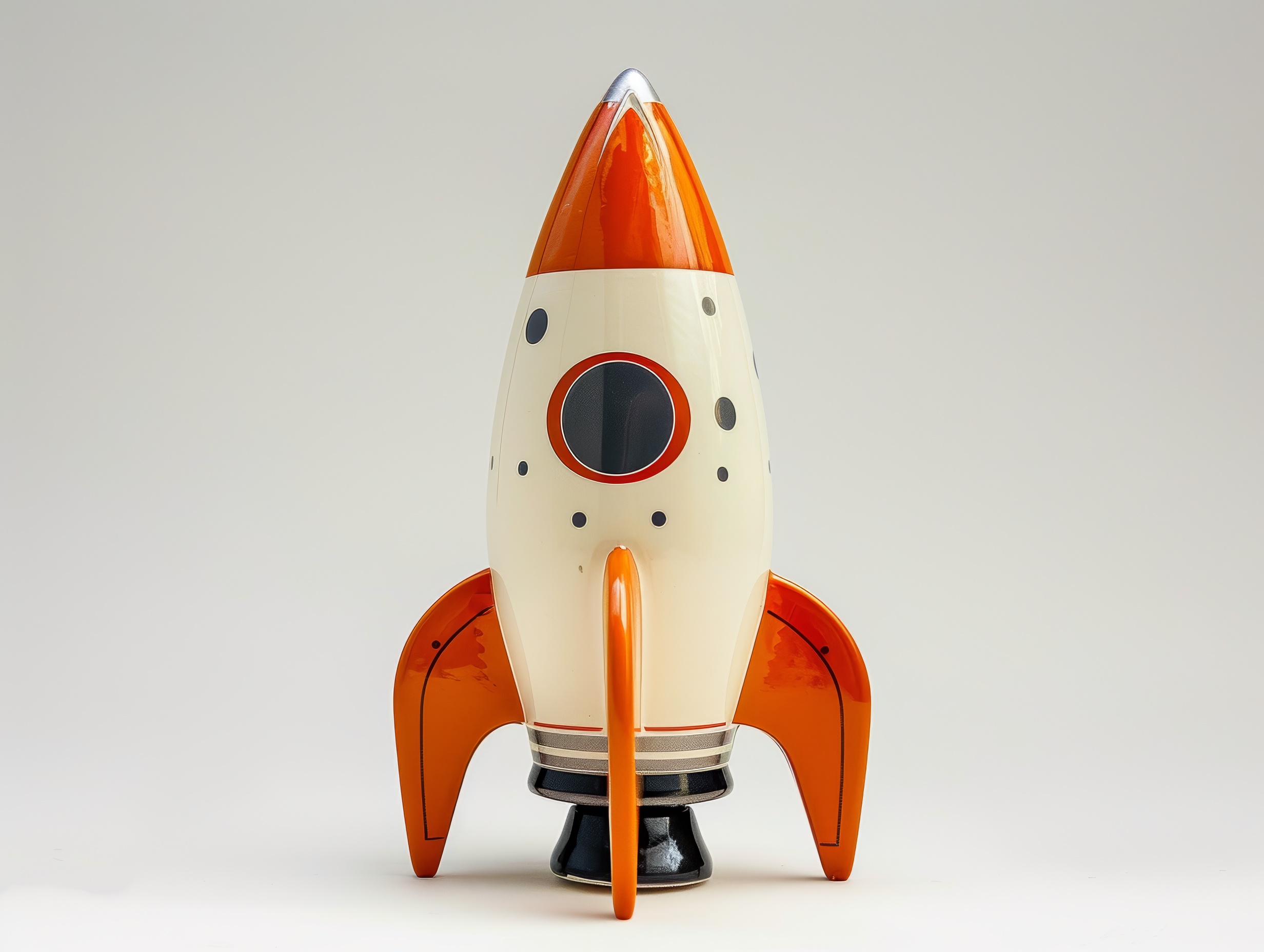 Toy rocket space ship, isolated on white