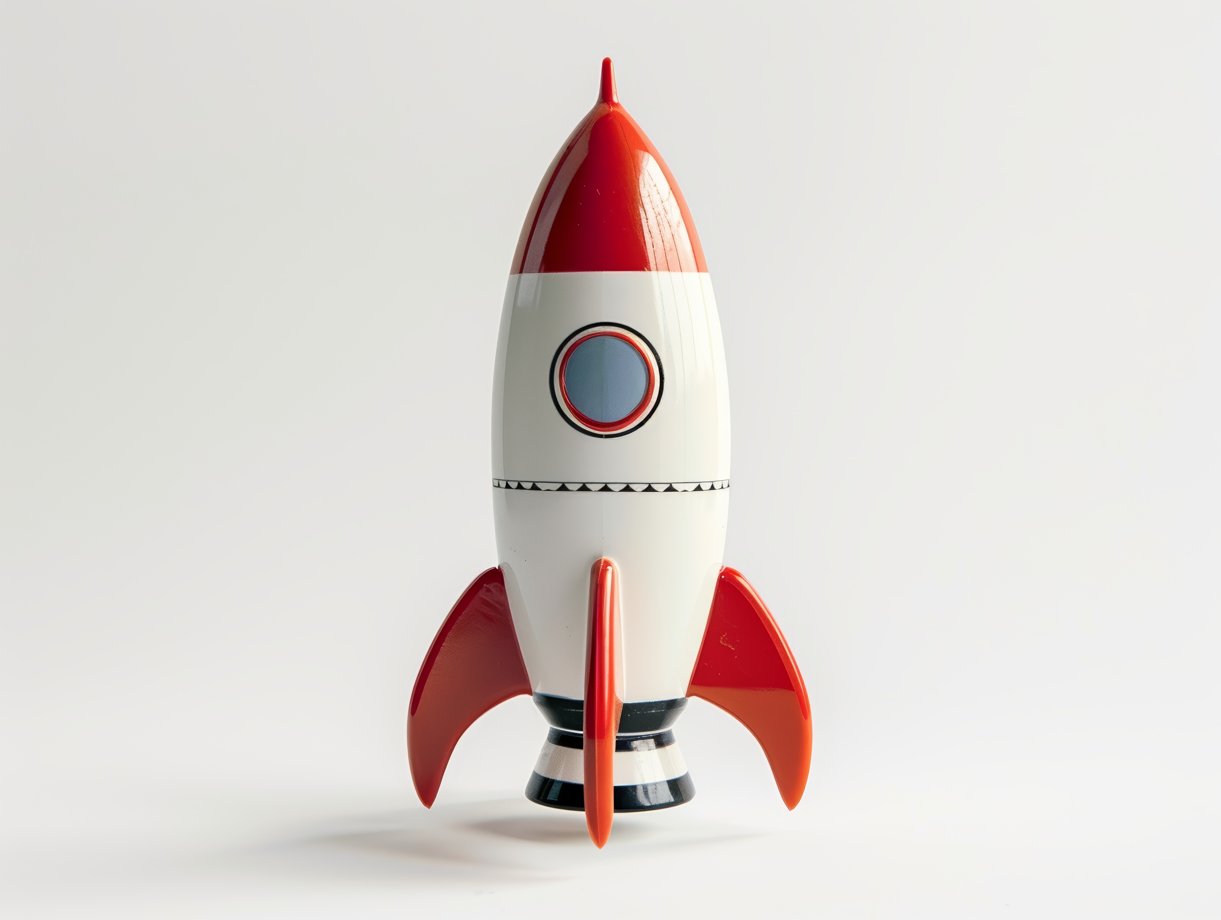 Toy rocket space ship, isolated on white