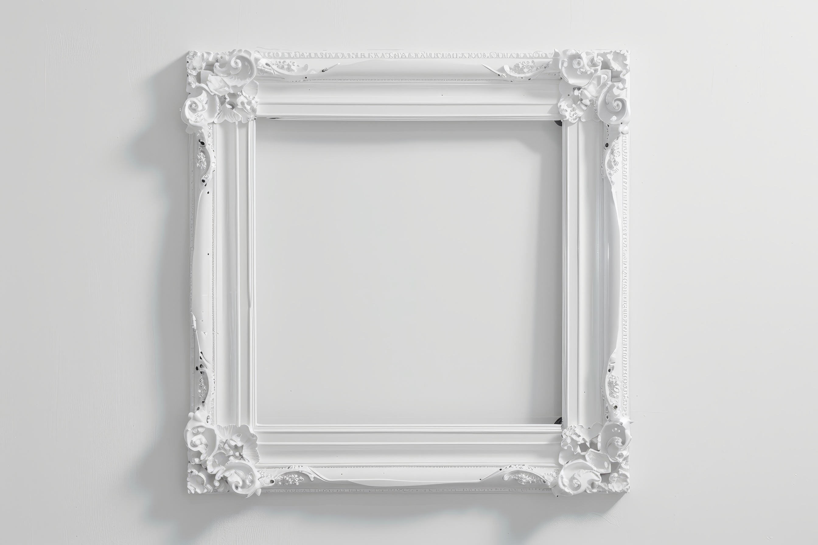 Vintage wooden frame on white background