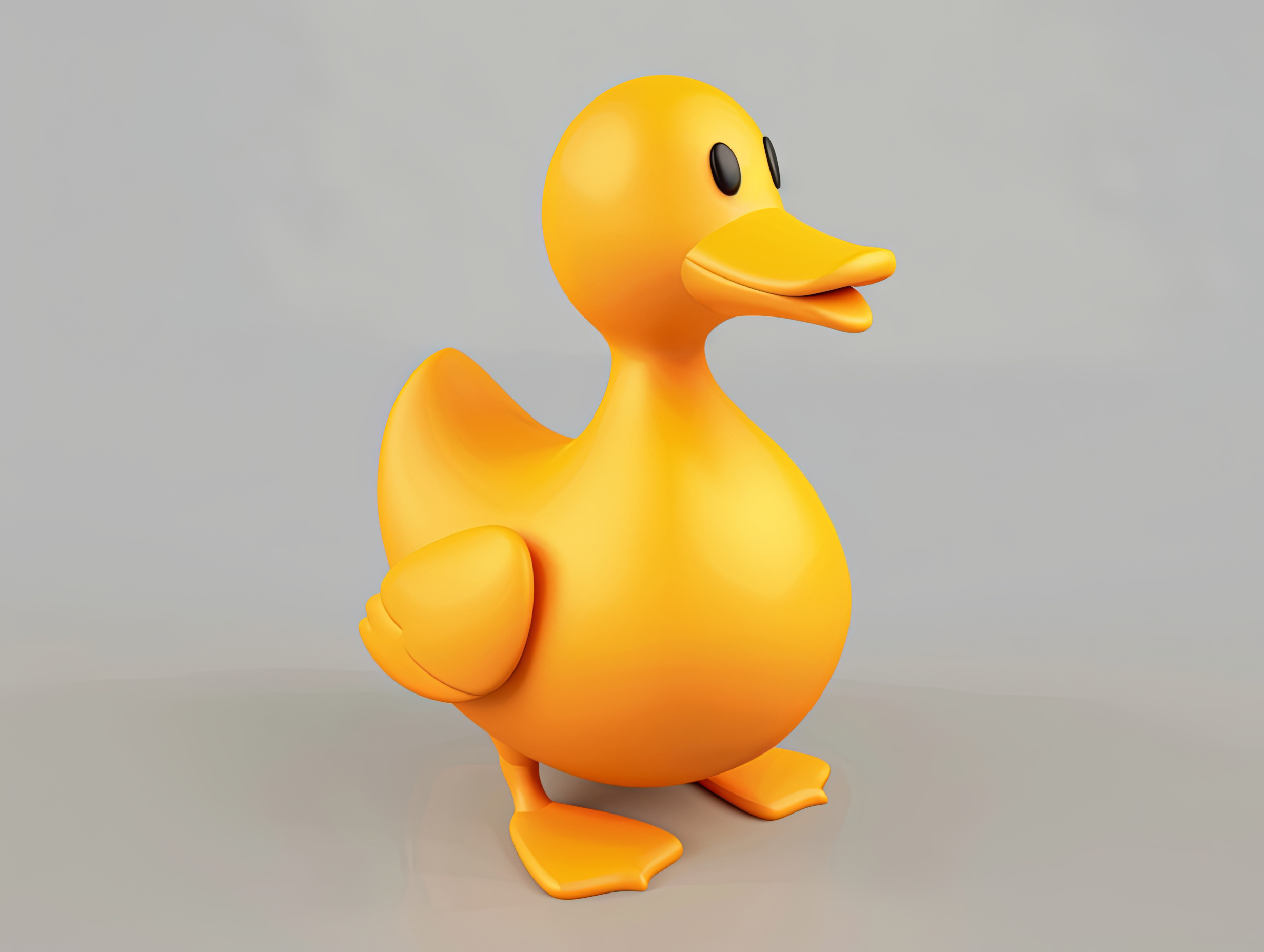 Yellow Rubber Duck Toy Isolated on White Background